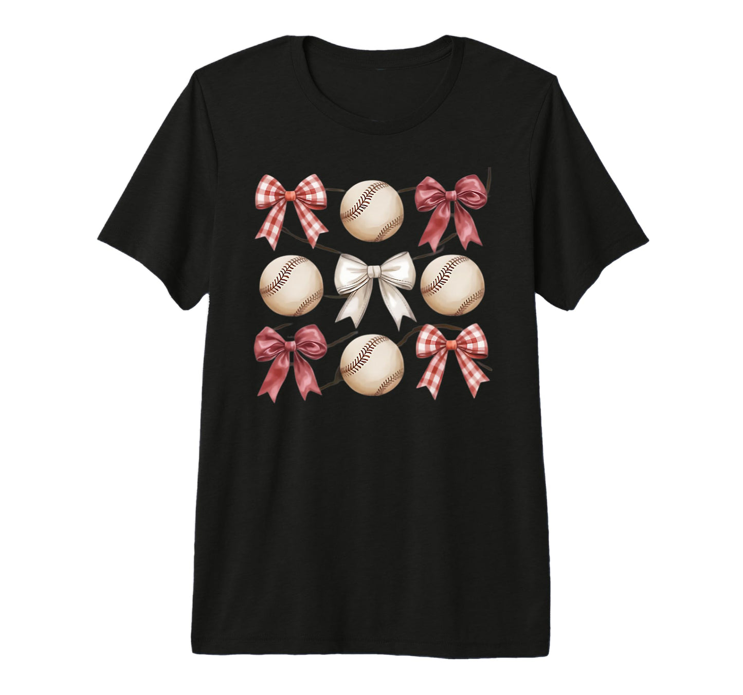 Baseball Coquette Bow Mom Sister Tri T-Shirt - Aesthetic Graphic Unisex - T-Shirt, Sweatshirt, Hoodie