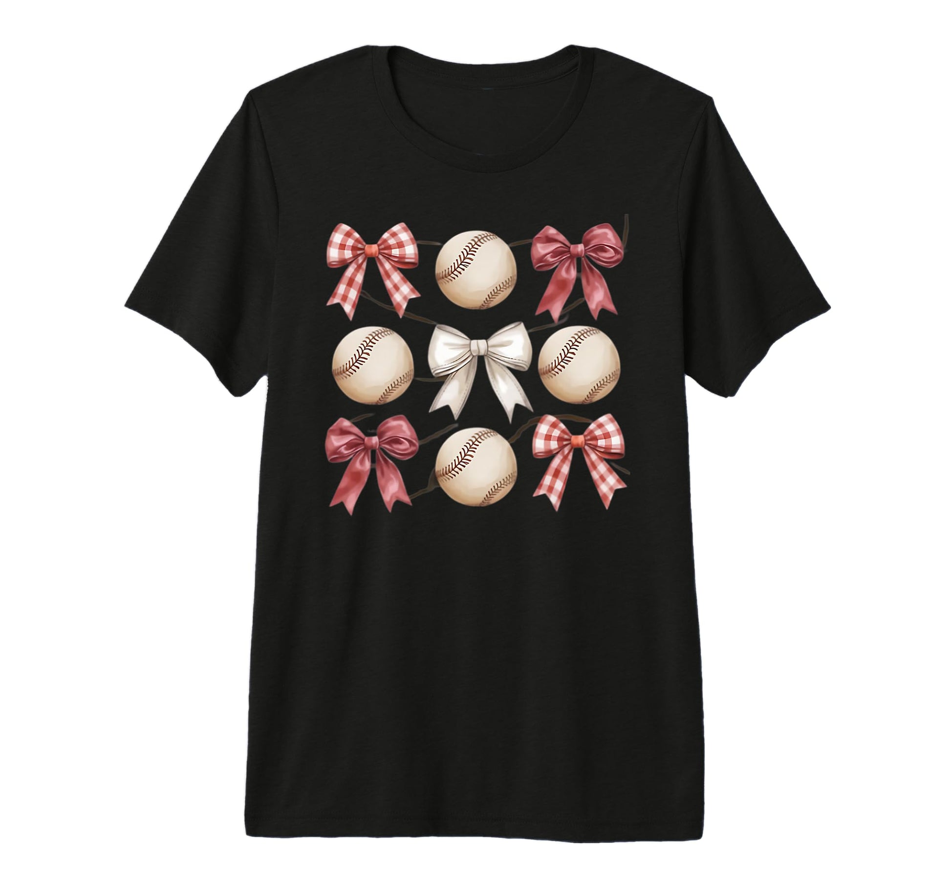 Baseball Coquette Bow Mom Sister Tri T-Shirt - Aesthetic Graphic Unisex - T-Shirt, Sweatshirt, Hoodie