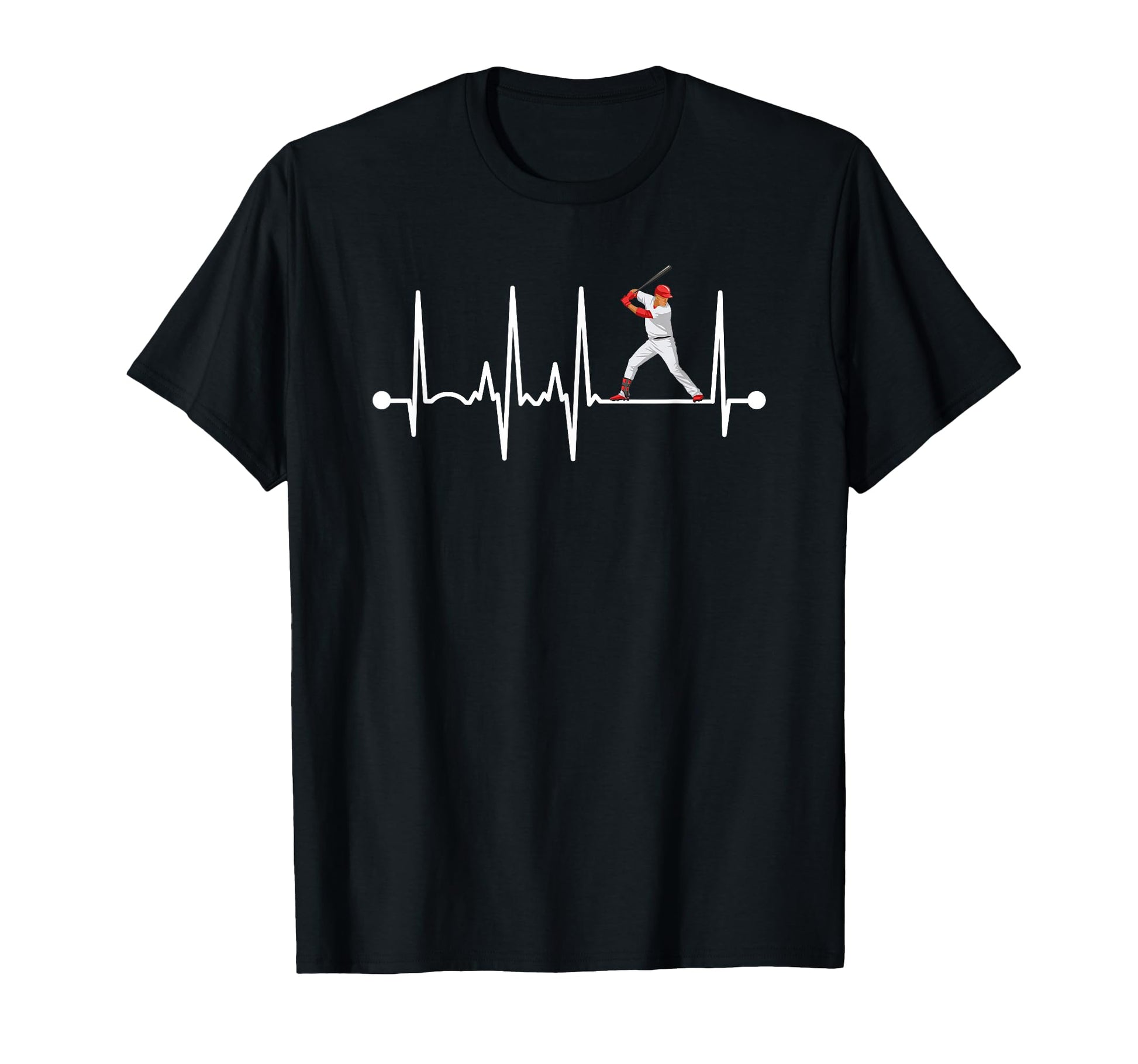 Baseball Heartbeat Gift Player Lover T-Shirt - Minimalist Print Men Women - T-Shirt, Sweatshirt, Hoodie