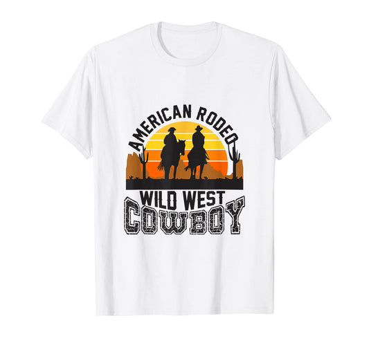 American Rodeo Wild West Cowboy Party Cowboy T-Shirt - Graphic Print Unisex - T-Shirt, Sweatshirt, Hoodie