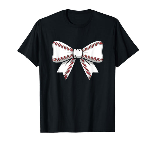 Baseball Bow Baseball Mom Mama T-Shirt - Graphic Print Men Women - T-Shirt, Sweatshirt, Hoodie