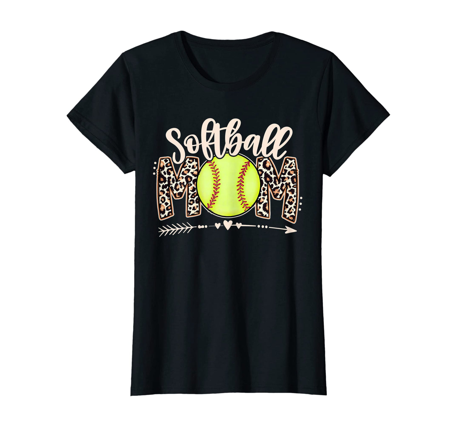 Womens Leopard Baseball Mom Messy T-Shirt - Casual Everyday Wear Men Women - T-Shirt, Sweatshirt, Hoodie