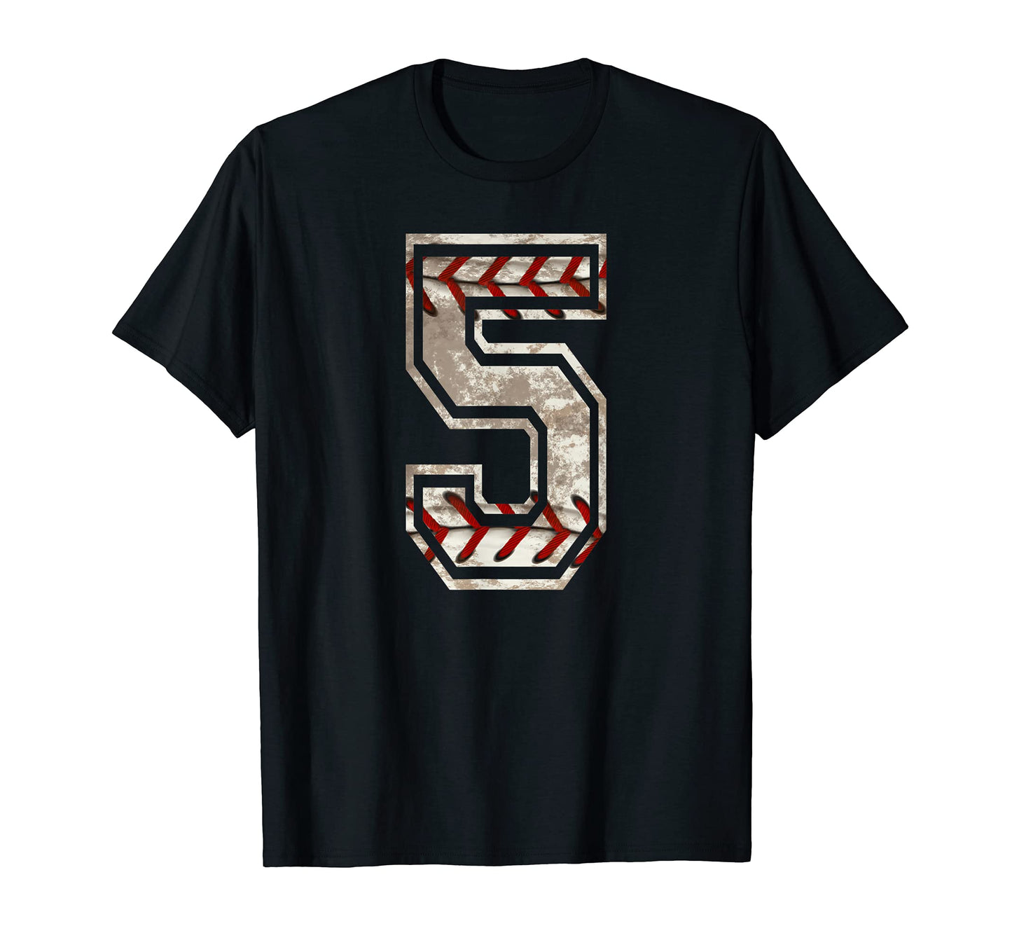 Baseball Jersey Number 5 Distressed T-Shirt - Minimalist Print for Adults - T-Shirt, Sweatshirt, Hoodie