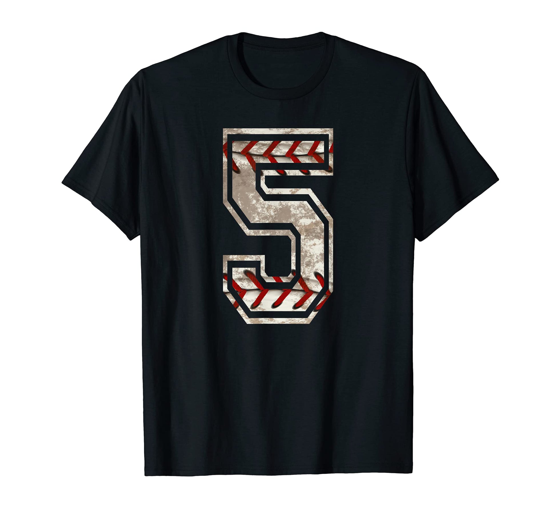 Baseball Jersey Number 5 Distressed T-Shirt - Minimalist Print for Adults - T-Shirt, Sweatshirt, Hoodie