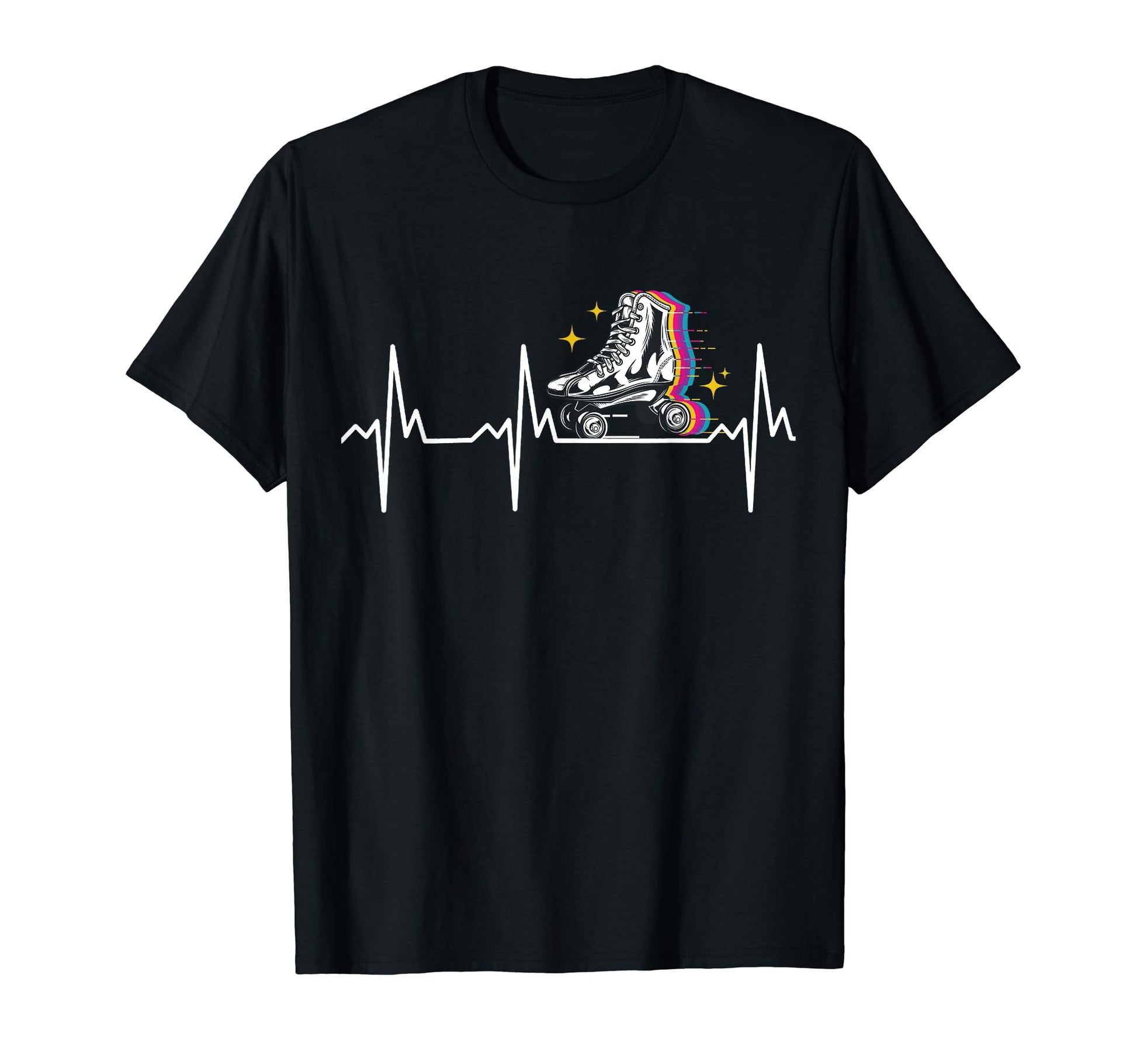 70S 80S Derby Skate Roller Heartbeat T-Shirt - Fun Novelty Design Unisex - T-Shirt, Sweatshirt, Hoodie