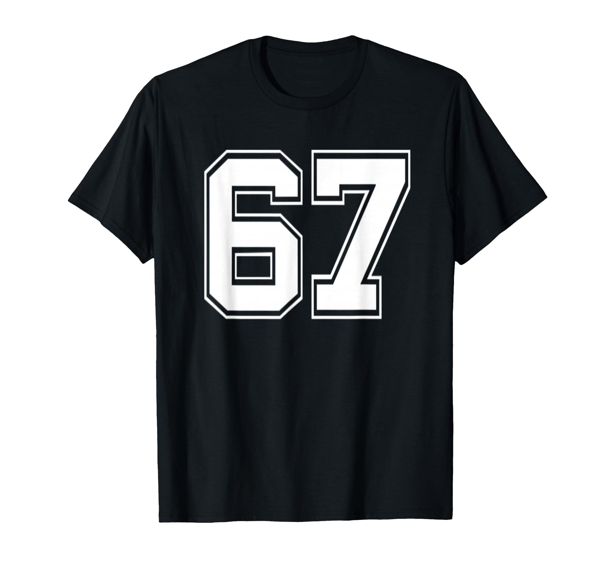 Number 67 Baseball Football Soccer Birthday T-Shirt - Graphic Print Unisex - T-Shirt, Sweatshirt, Hoodie