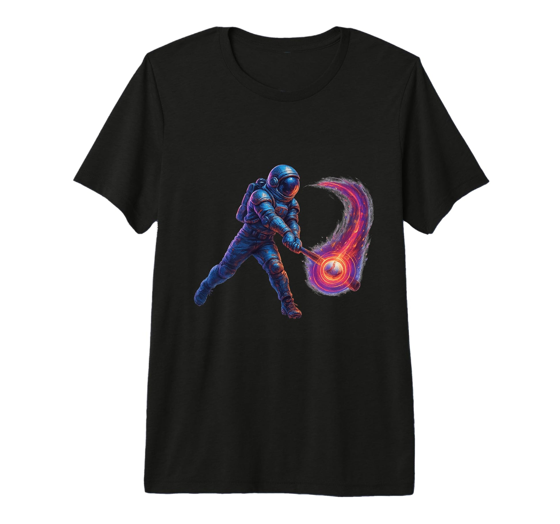Cosmic Astronaut Baseball Power Swing T-Shirt - Novelty Apparel for Adults - T-Shirt, Sweatshirt, Hoodie