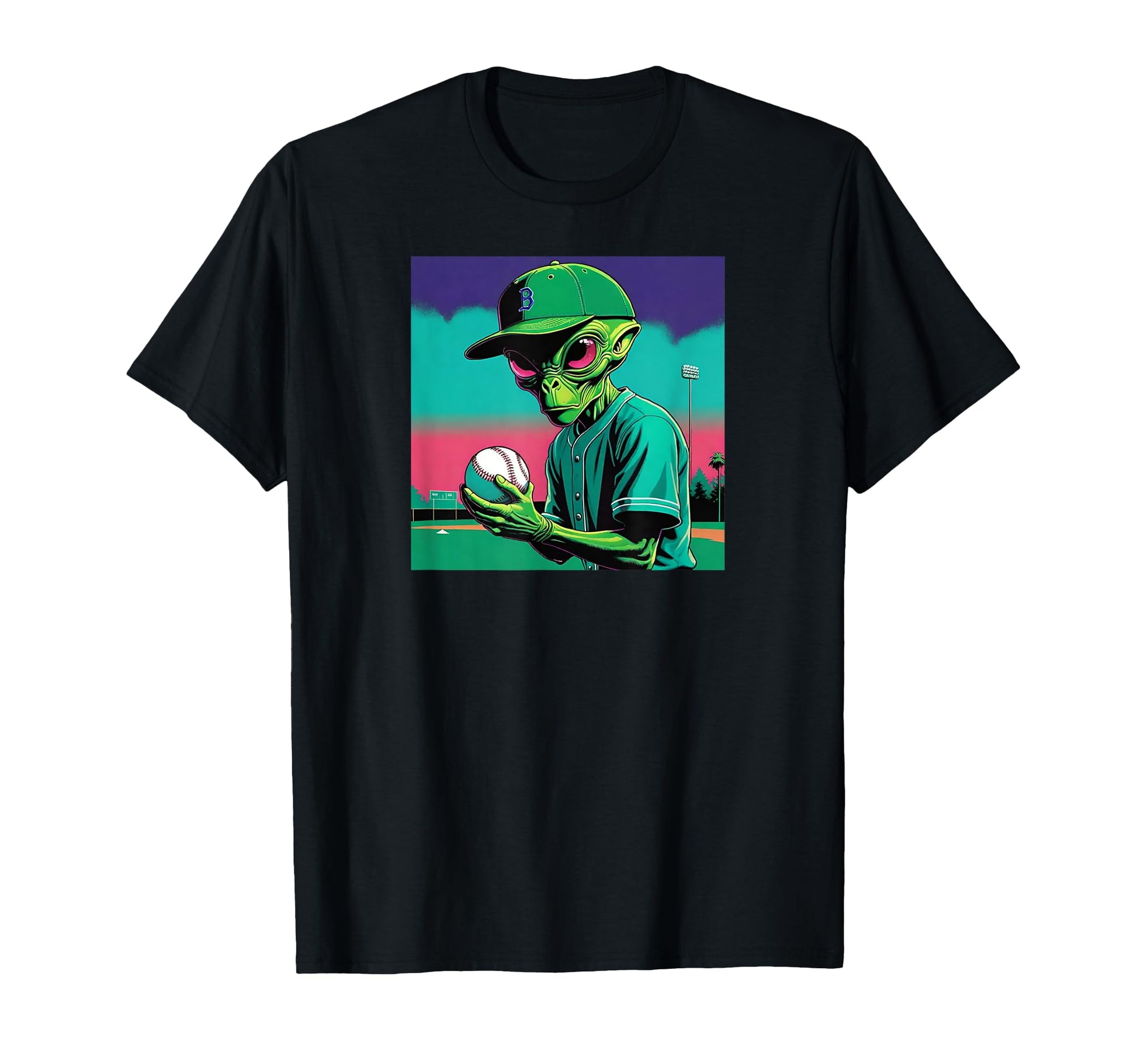 Alien Pitcher Baseball Extraterrestrial T-Shirt - Novelty Apparel Men Women - T-Shirt, Sweatshirt, Hoodie