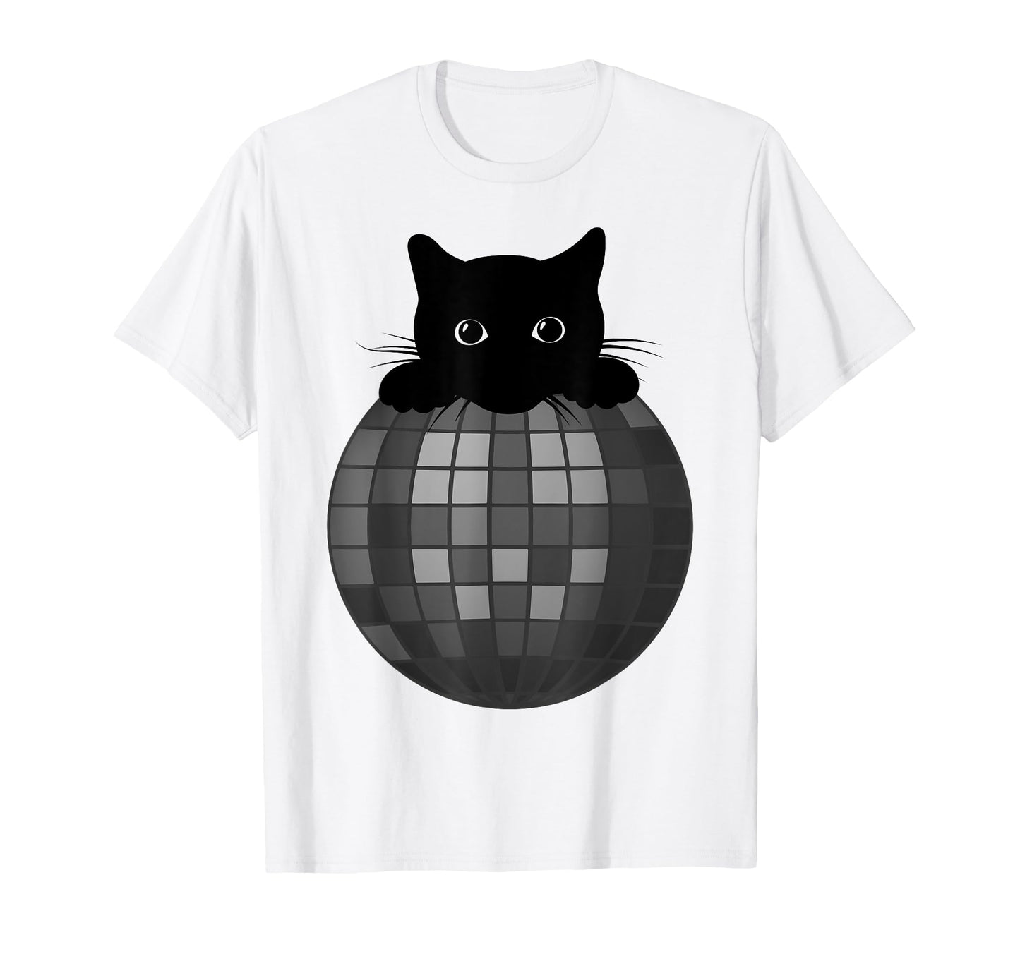 Aesthetic Disco Ball Gothic Black Cat T-Shirt - Trendy Graphic Men Women - T-Shirt, Sweatshirt, Hoodie