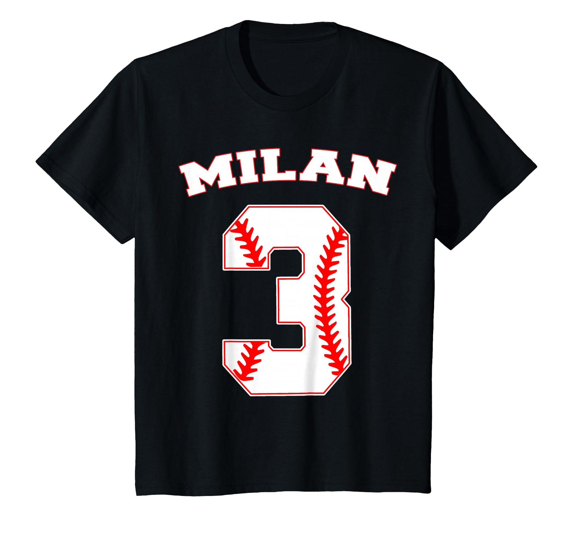 Milan Baseball Name Three Years 3Rd T-Shirt - Minimalist Print for Adults - T-Shirt, Sweatshirt, Hoodie