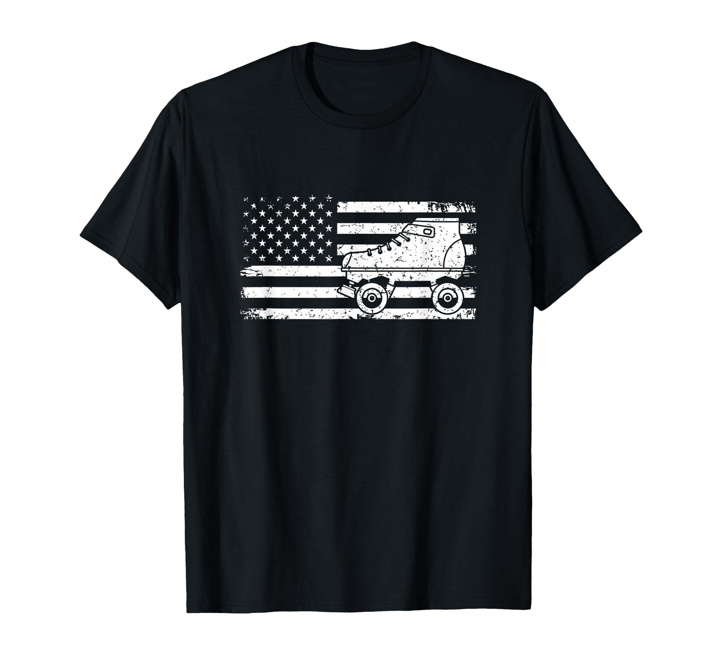 Us Flag Roller Skating Derby Skater T-Shirt - Custom Art Print Men Women - T-Shirt, Sweatshirt, Hoodie