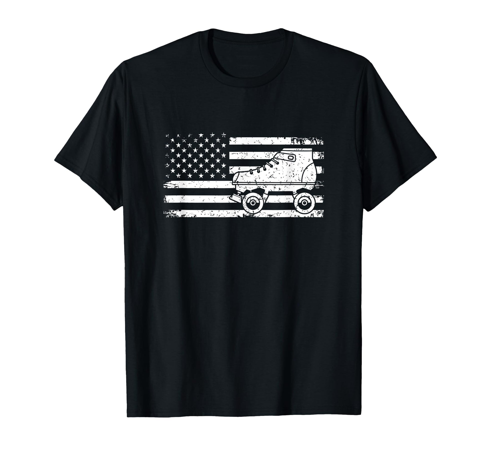 Us Flag Roller Skating Derby Skater T-Shirt - Custom Art Print Men Women - T-Shirt, Sweatshirt, Hoodie