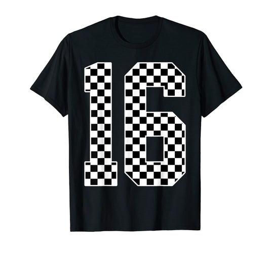 16Th Birthday Race Car Sixteen 16 T-Shirt - Custom Art Print for Adults - T-Shirt, Sweatshirt, Hoodie