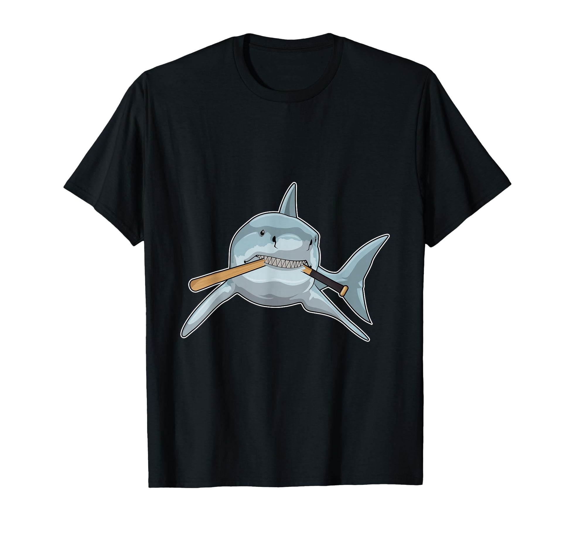 Shark Baseball Baseball Bat Sports T-Shirt - Custom Art Print Men Women - T-Shirt, Sweatshirt, Hoodie