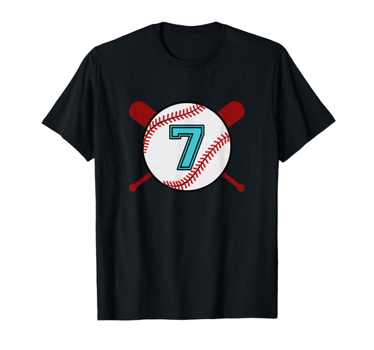 Baseball Jersey Number 7 Seven T-Shirt - Novelty Apparel Unisex - T-Shirt, Sweatshirt, Hoodie