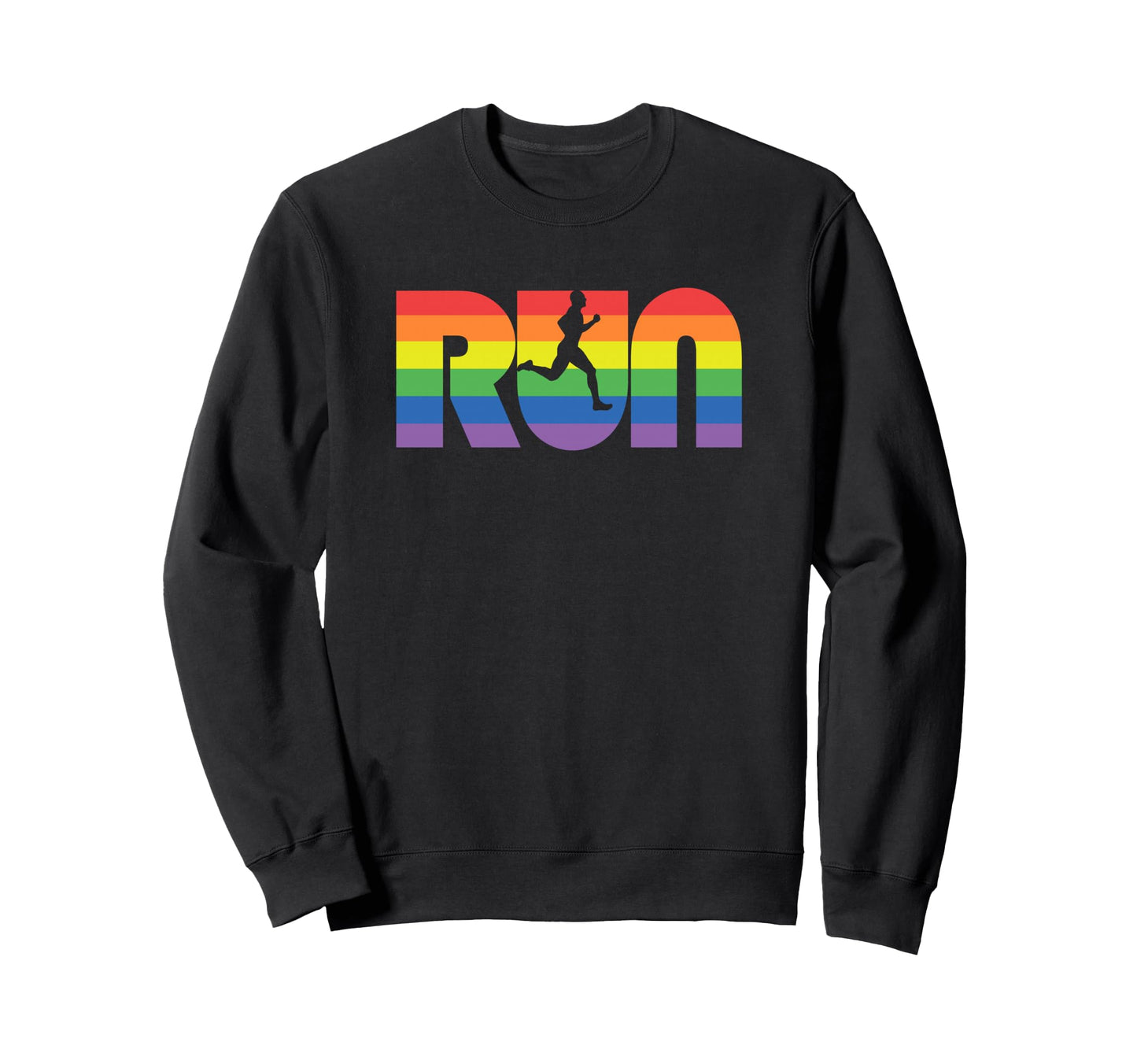 Run Color Typography Runner Sweatshirt - Fun Novelty Design Unisex - T-Shirt, Sweatshirt, Hoodie