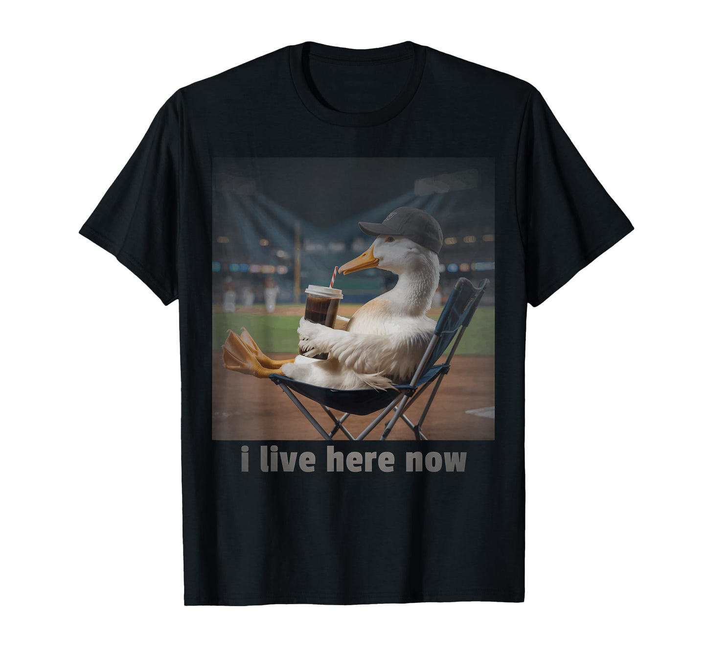 Silly Goose I Live Here Now Baseball Mom T-Shirt - Graphic Print Unisex - T-Shirt, Sweatshirt, Hoodie