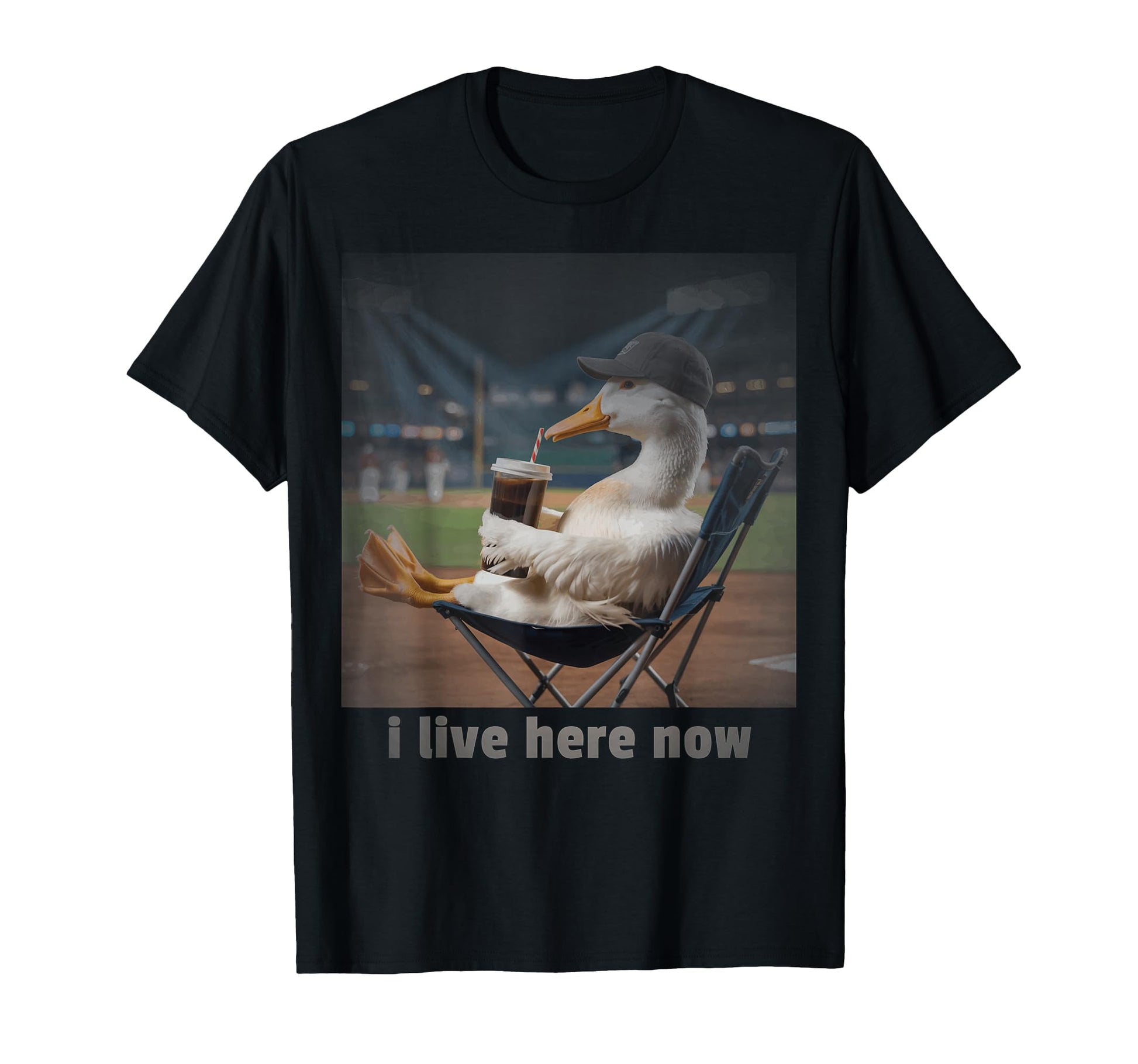 Silly Goose I Live Here Now Baseball Mom T-Shirt - Graphic Print Unisex - T-Shirt, Sweatshirt, Hoodie