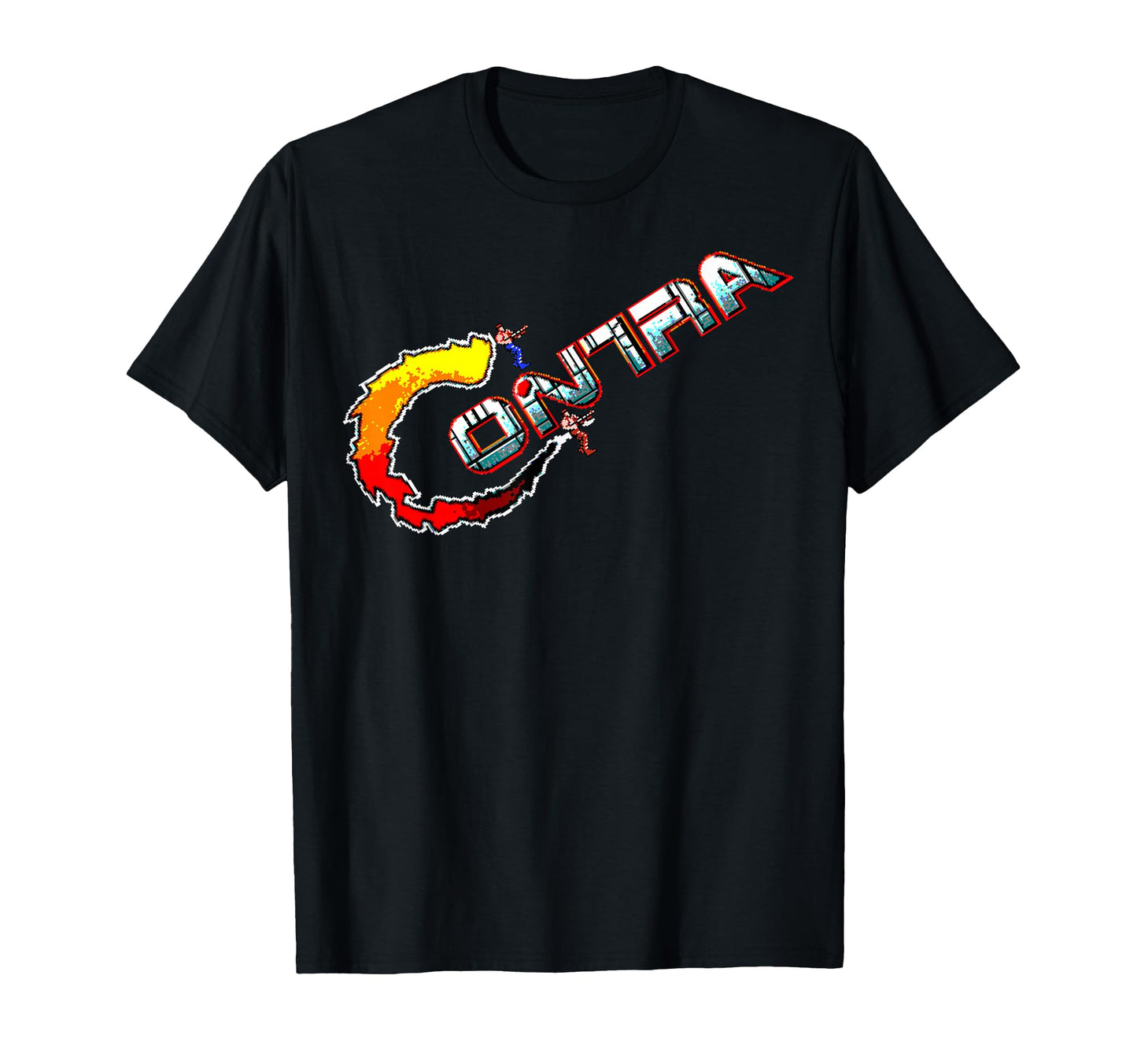 Contra Logo Gamer 80S Arcade Flame T-Shirt - Fun Novelty Design Men Women - T-Shirt, Sweatshirt, Hoodie