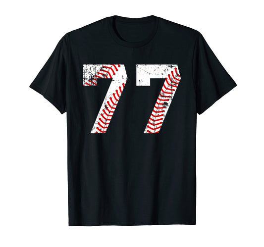 Baseball 77 Jersey Number T-Shirt - Graphic Print for Adults - T-Shirt, Sweatshirt, Hoodie