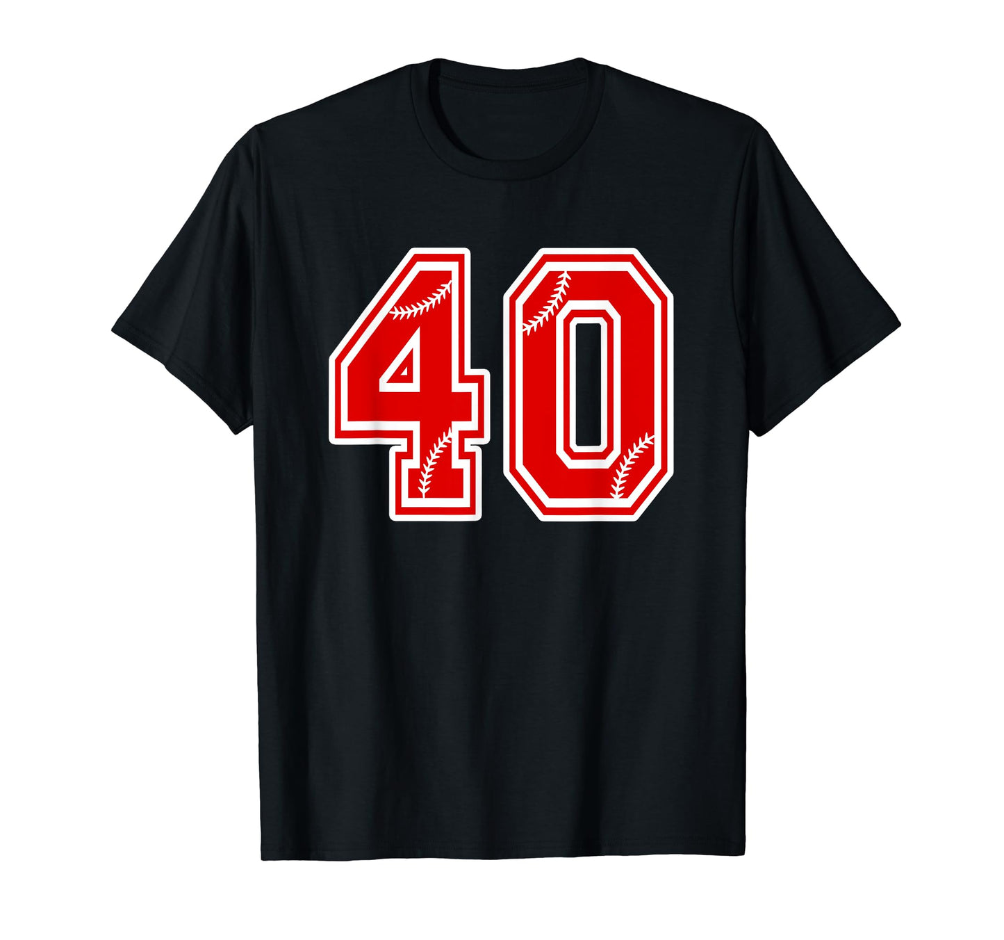 Red Baseball Number 40 Mens 40Th Birthday T-Shirt - Streetwear Style Unisex - T-Shirt, Sweatshirt, Hoodie