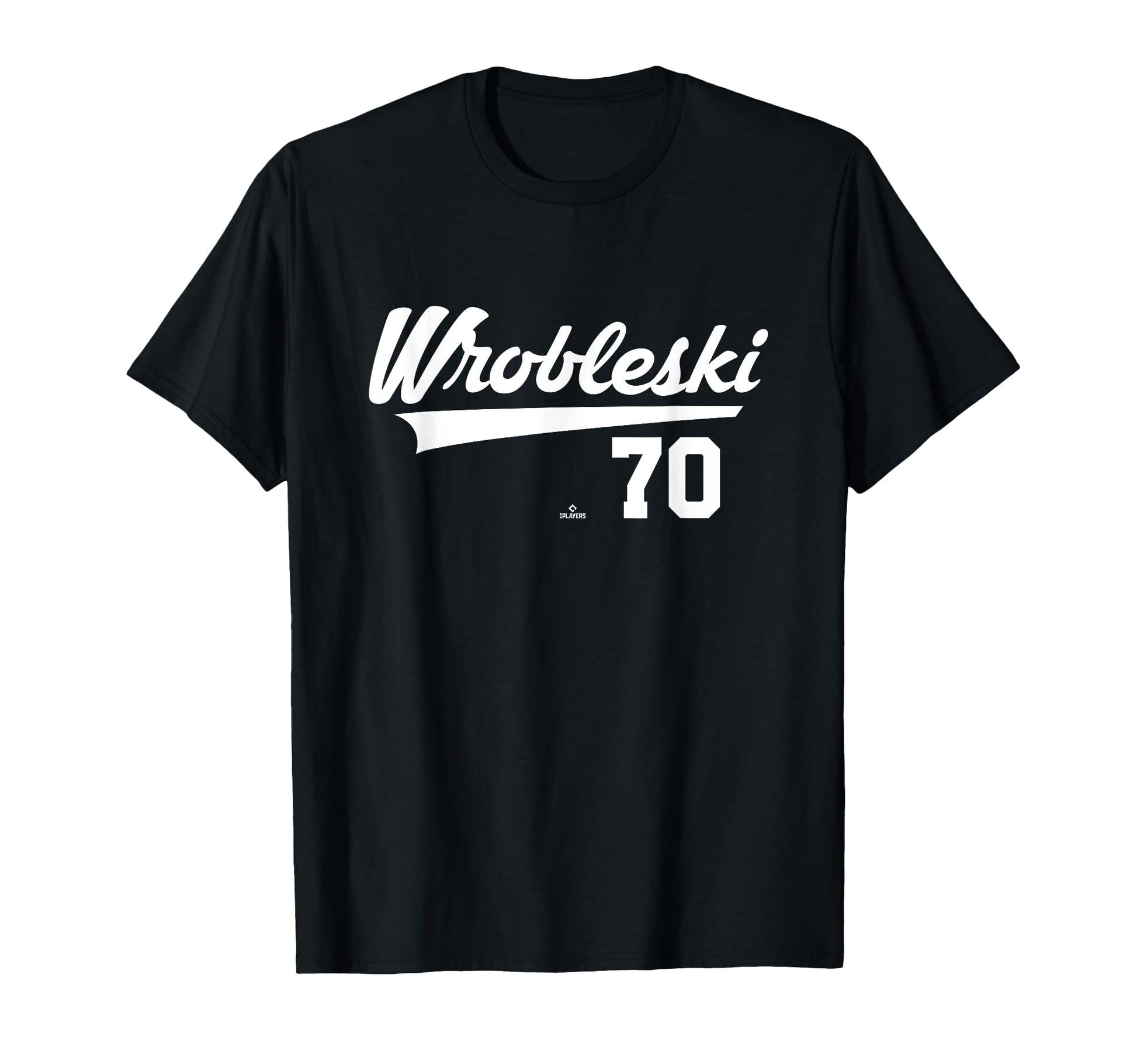 Player Name Swoosh Justin Wrobleski T-Shirt - Novelty Apparel for Adults - T-Shirt, Sweatshirt, Hoodie
