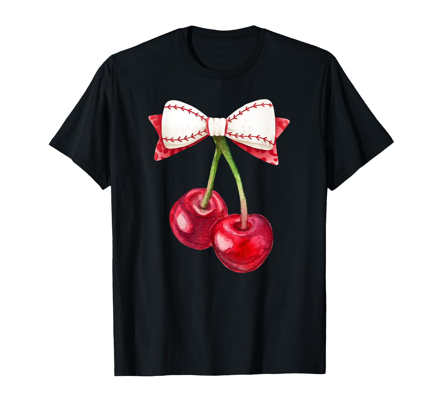 Cherry Cherries Coquette Bow T-Shirt - Casual Everyday Wear for Adults - T-Shirt, Sweatshirt, Hoodie