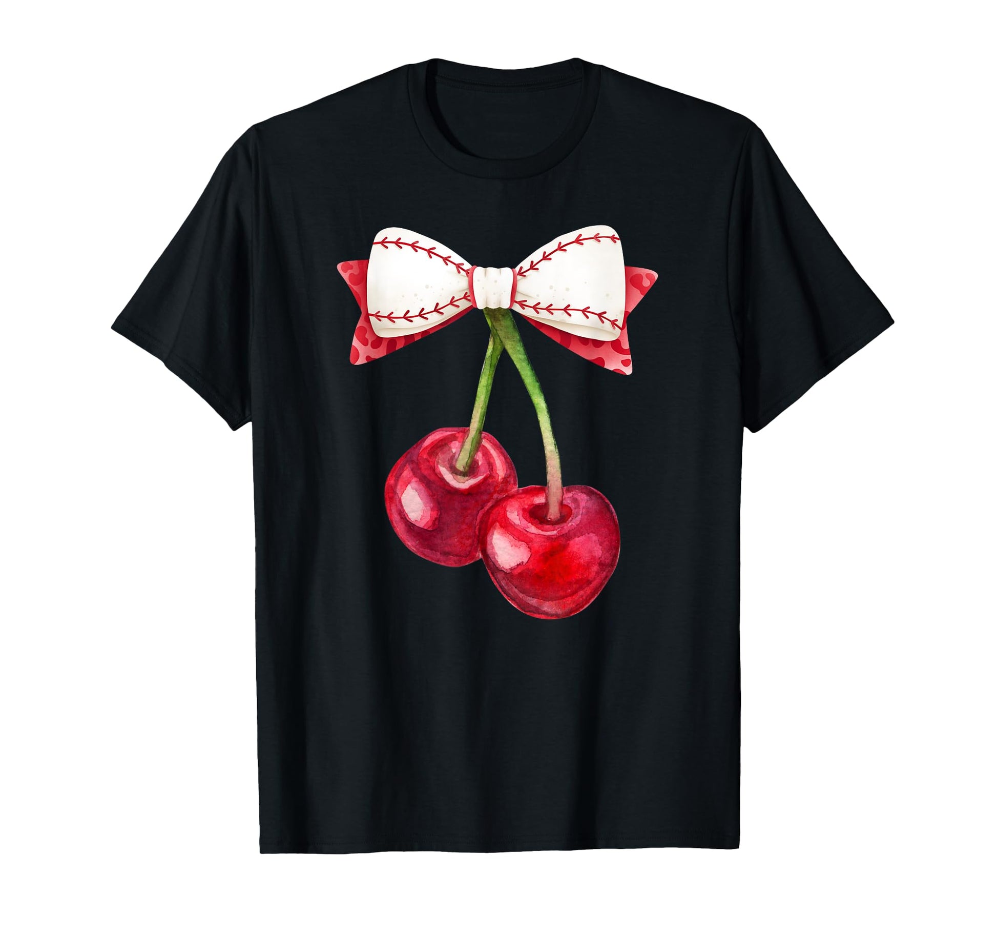 Cherry Cherries Coquette Bow T-Shirt - Casual Everyday Wear for Adults - T-Shirt, Sweatshirt, Hoodie