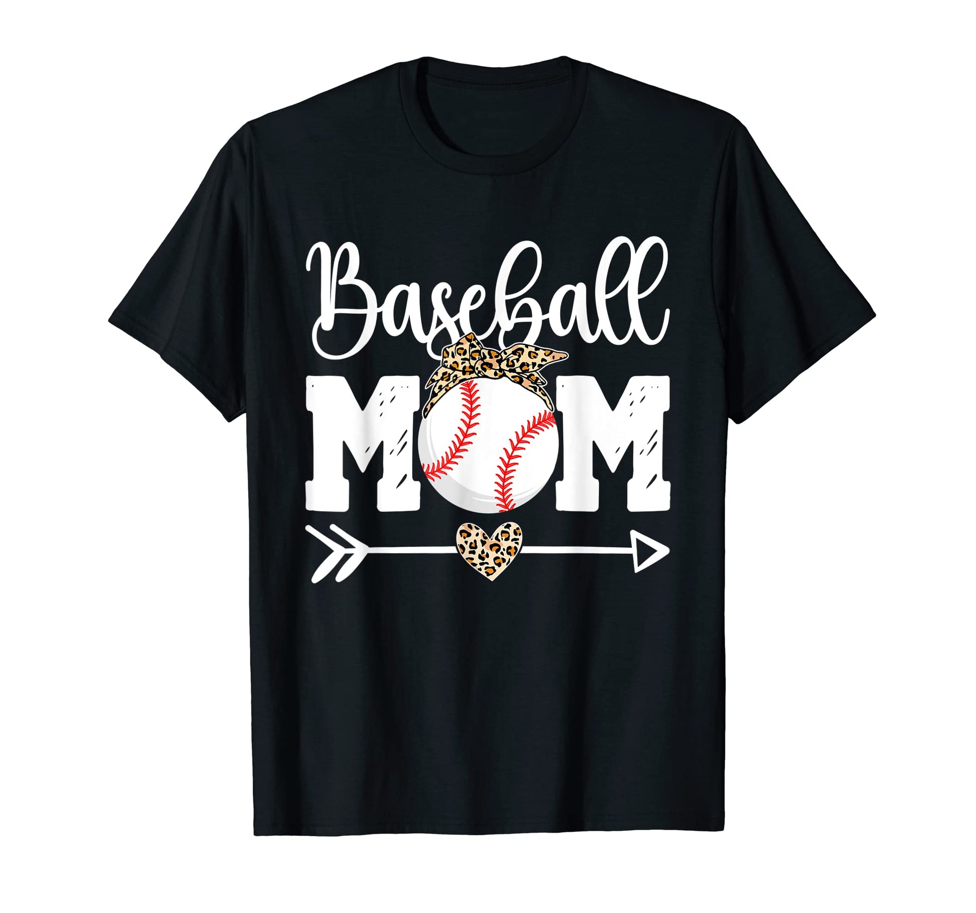 Leopard Baseball Mom Cheering Mothers Day T-Shirt - Novelty Apparel Unisex - T-Shirt, Sweatshirt, Hoodie