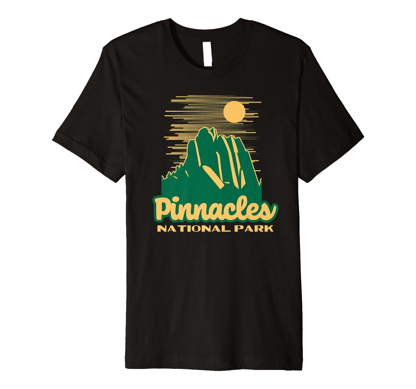Pinnacles National Park 80S Park Sign T-Shirt - Minimalist Print for Adults - T-Shirt, Sweatshirt, Hoodie