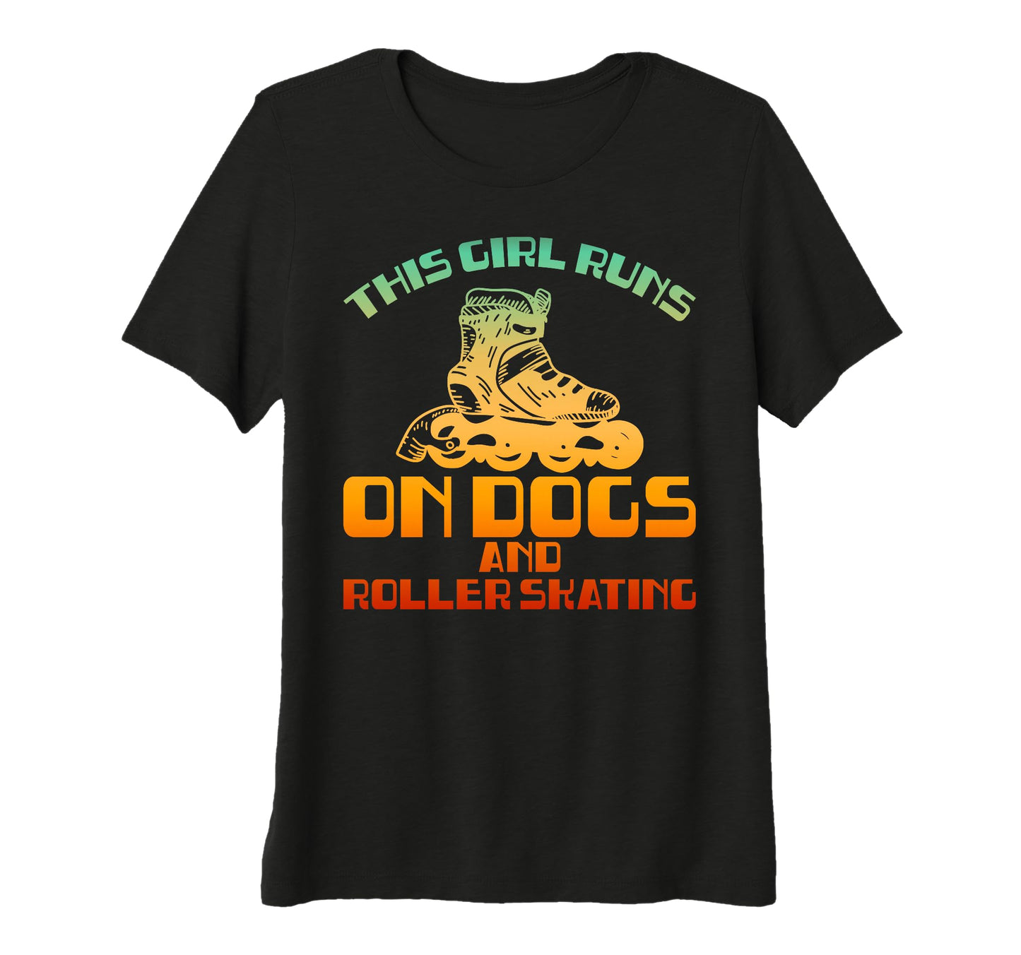 Funny Runs Dogs And Roller Skating T-Shirt - Aesthetic Graphic for Adults - T-Shirt, Sweatshirt, Hoodie