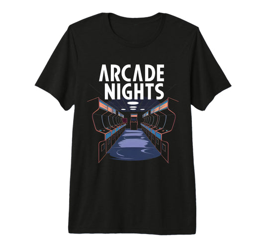 Arcade Nights Gamer Love 80S 90S Gaming T-Shirt - Graphic Print for Adults - T-Shirt, Sweatshirt, Hoodie