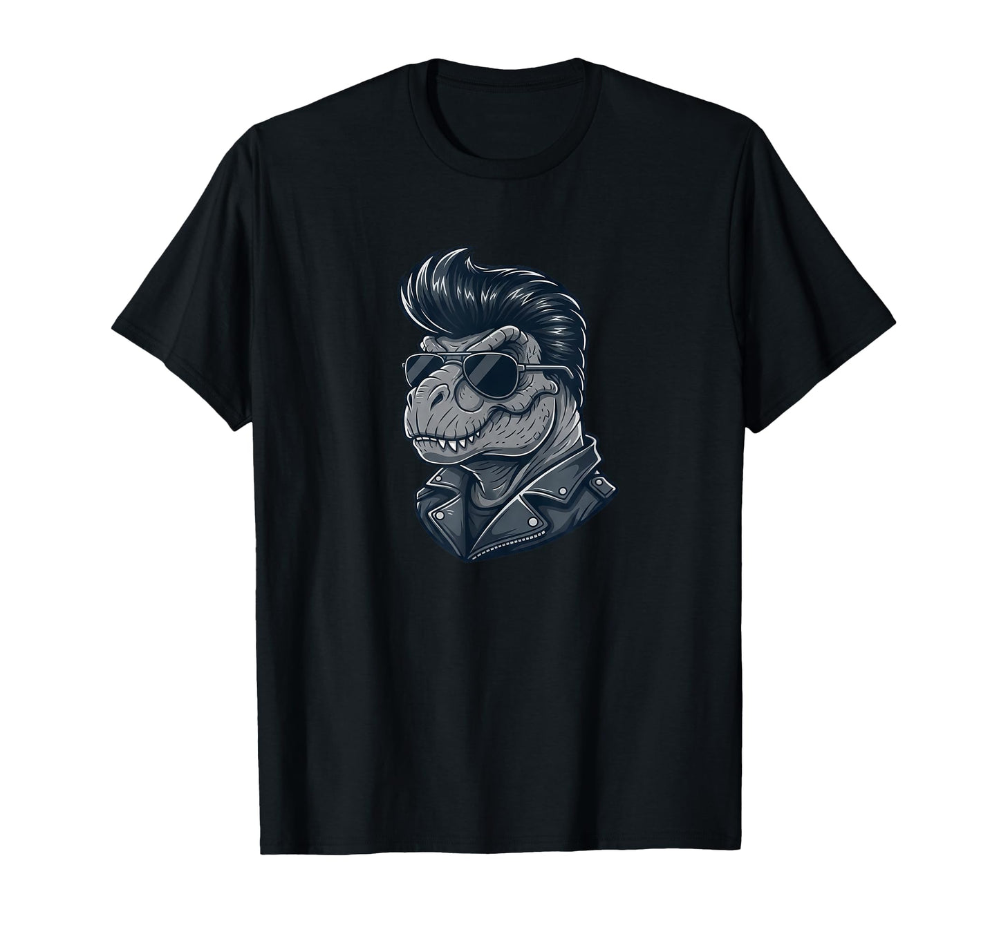 T Rex Dinosaur Rock Roll Shades T-Shirt - Trendy Graphic for Adults - T-Shirt, Sweatshirt, Hoodie