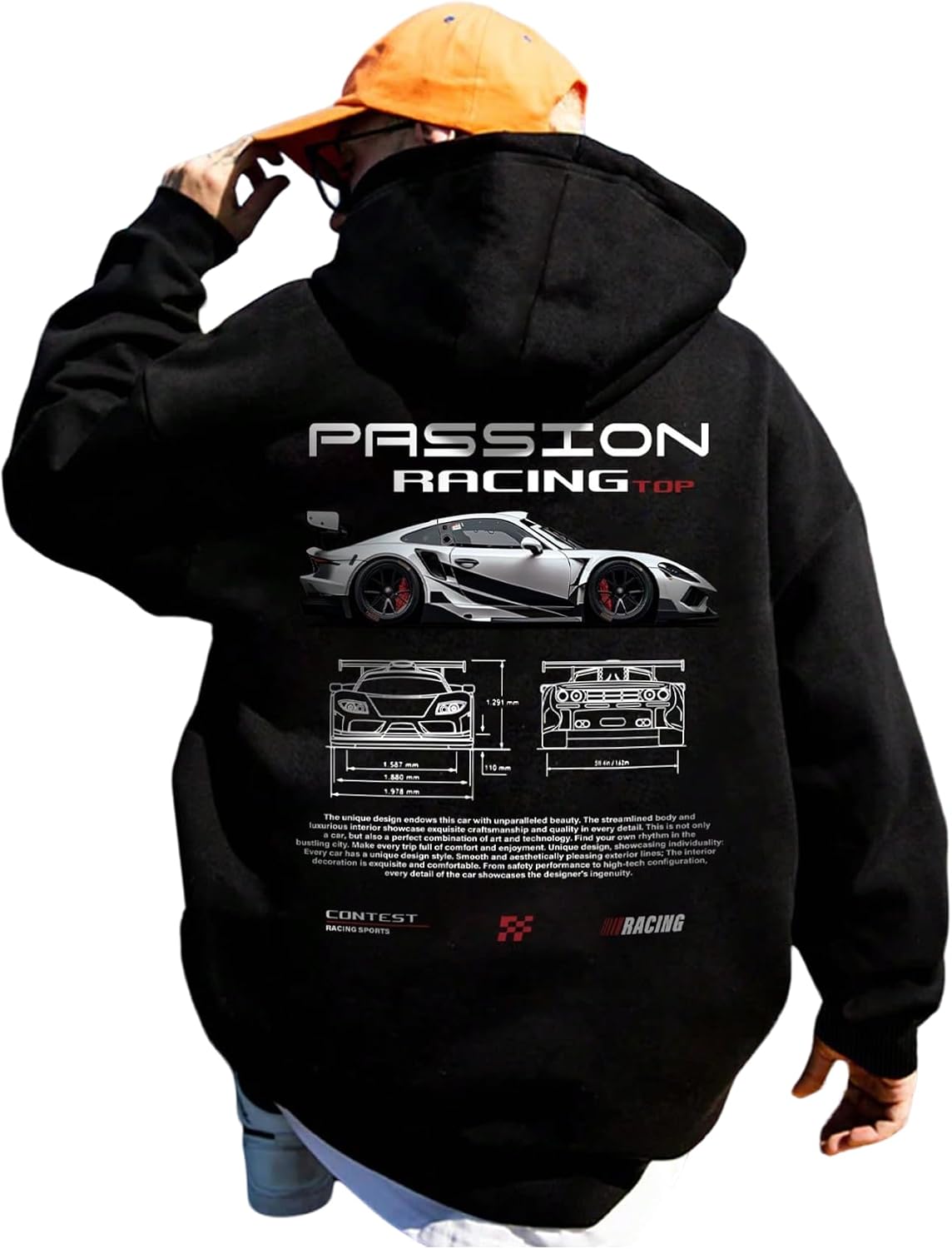 Men's Vintage Graphic Car Thermal Drawstring Hooded - Adult & Kids T-Shirts, Sweatshirts & Hoodies apparel design preview 1