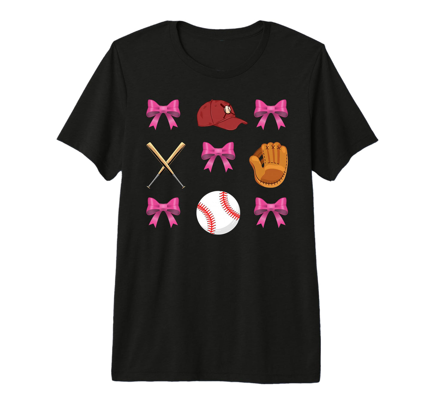 Baseball Mom Mama Coquette Bow Funny T-Shirt - Minimalist Print for Adults - T-Shirt, Sweatshirt, Hoodie