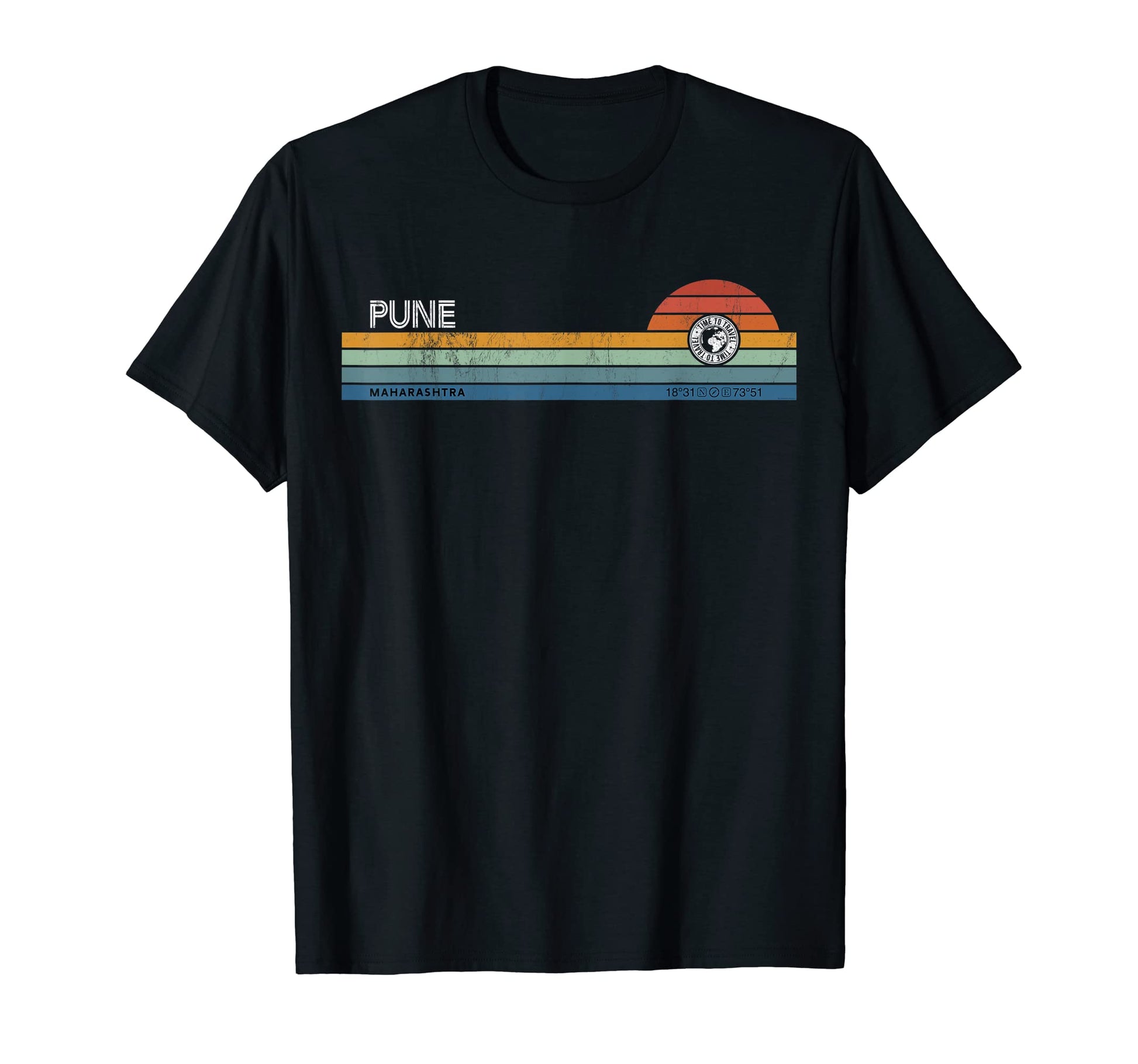 Pune Maharashtra India Sunset Rainbow T-Shirt - Unique Graphic Unisex - T-Shirt, Sweatshirt, Hoodie