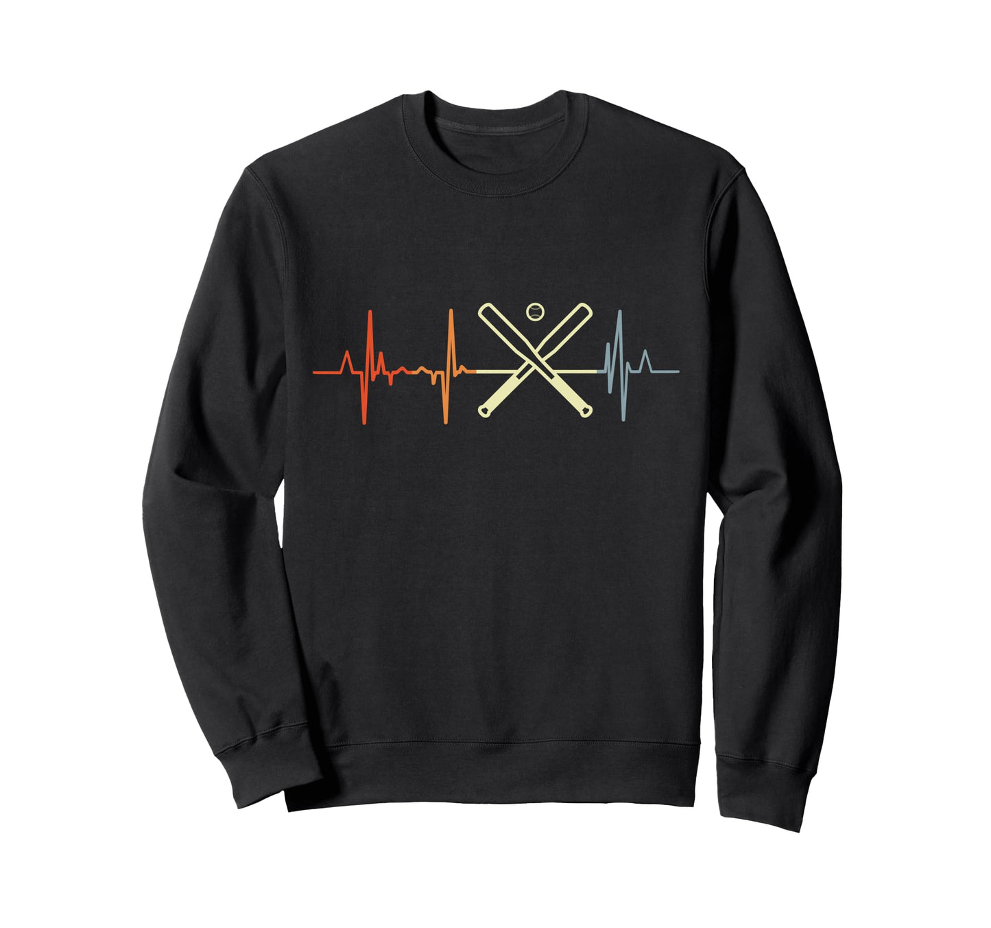 Baseball Enthusiast Heartbeat Sweatshirt - Trendy Graphic for Adults - T-Shirt, Sweatshirt, Hoodie
