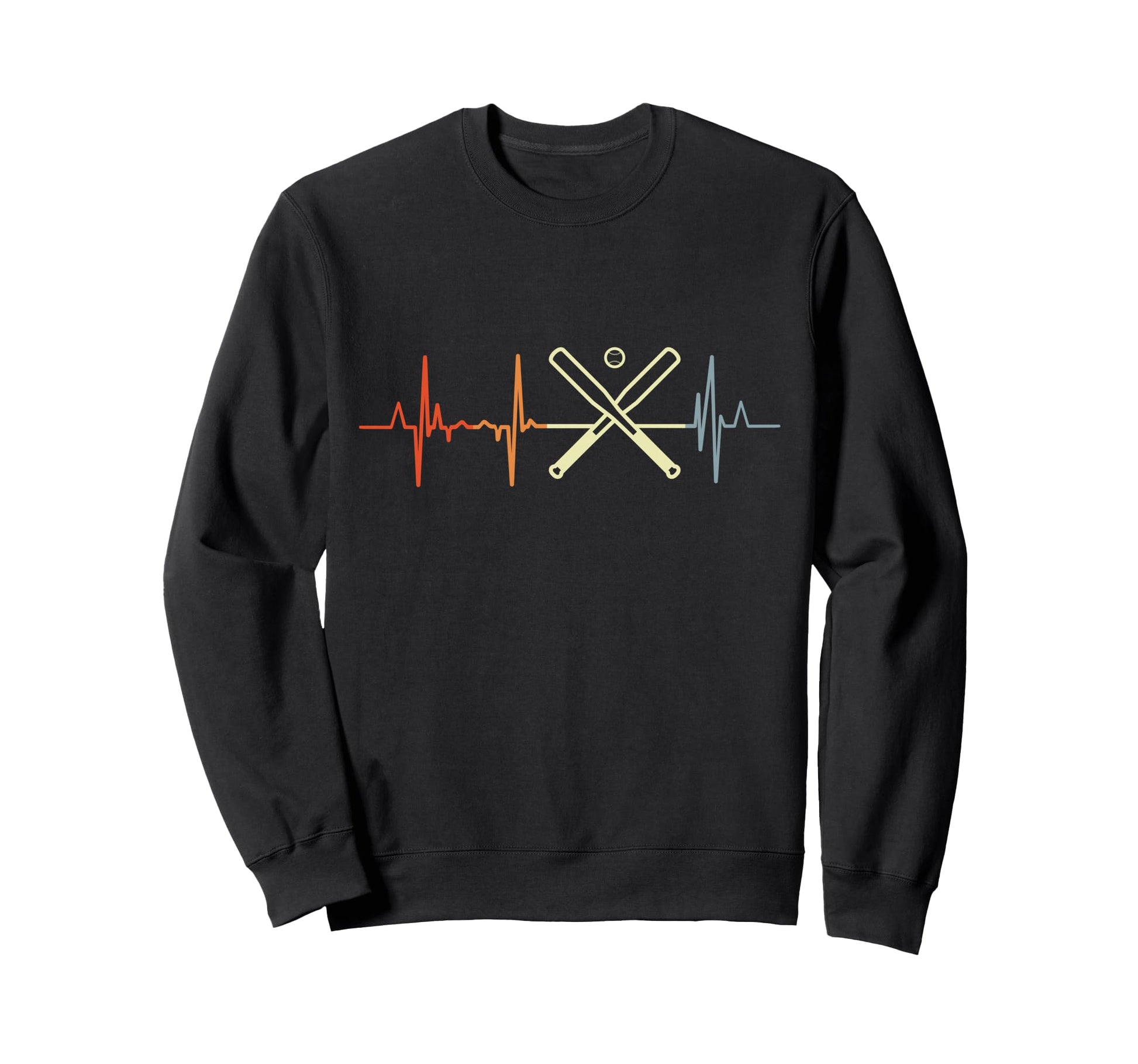 Baseball Enthusiast Heartbeat Sweatshirt - Trendy Graphic for Adults - T-Shirt, Sweatshirt, Hoodie