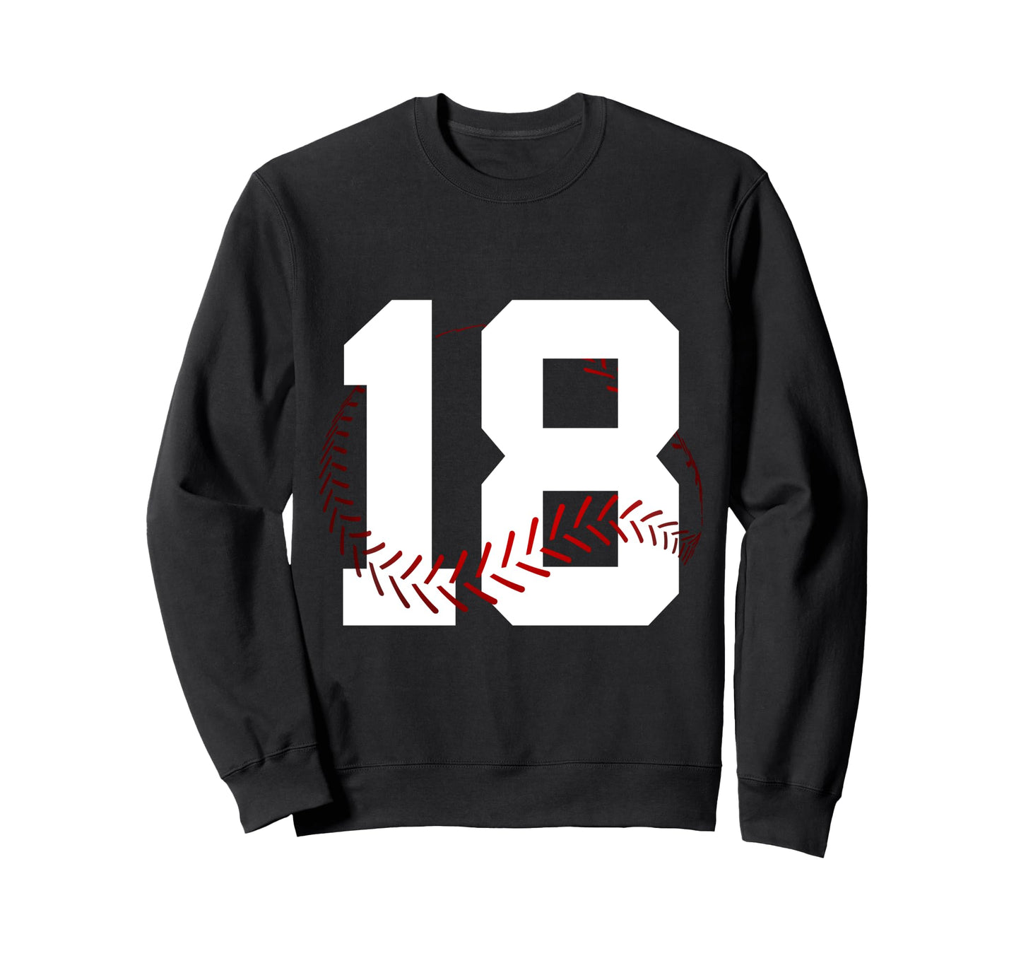 Number 18 Years Baseball 18Th Sweatshirt - Custom Art Print Men Women - T-Shirt, Sweatshirt, Hoodie