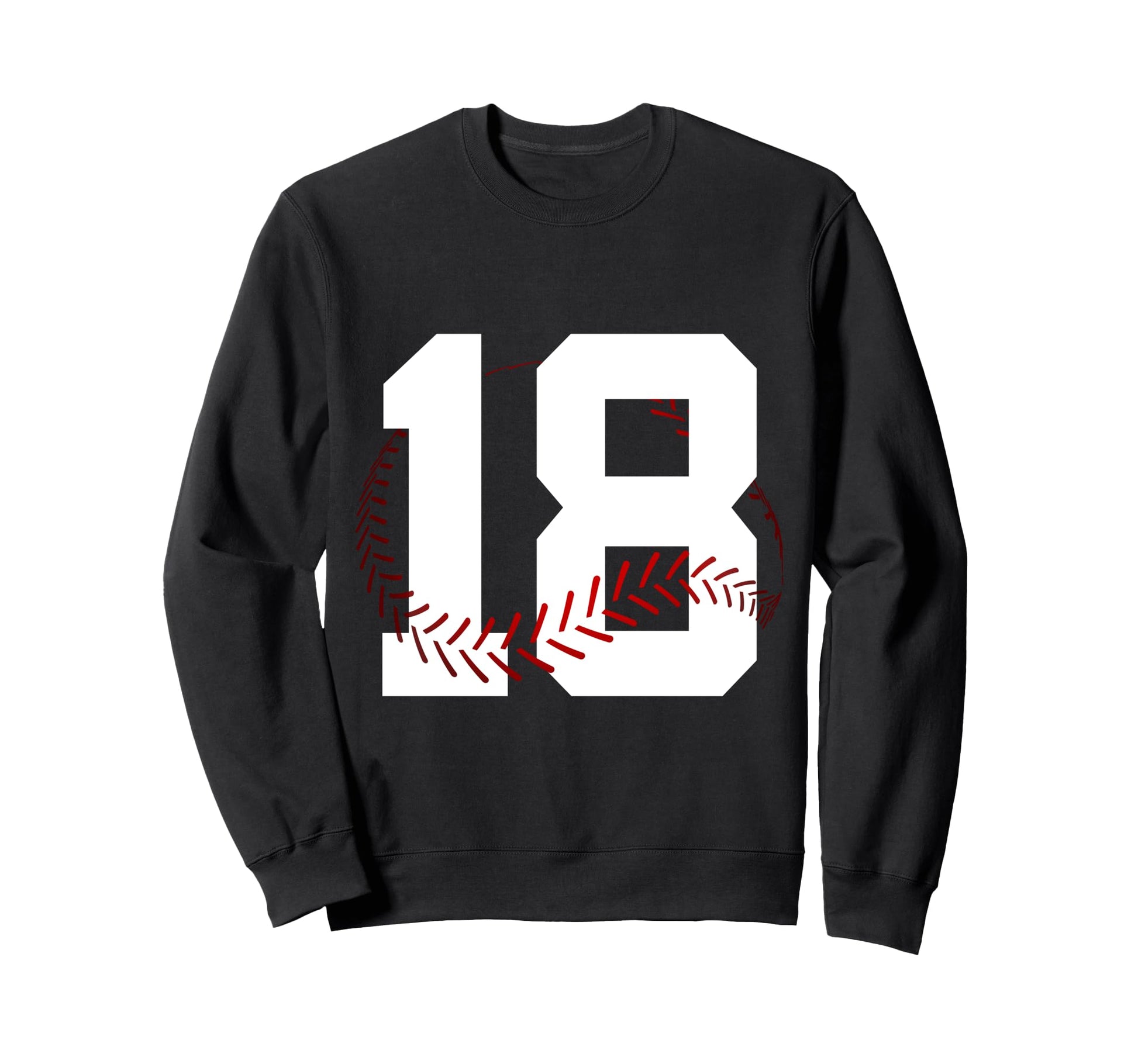 Number 18 Years Baseball 18Th Sweatshirt - Custom Art Print Men Women - T-Shirt, Sweatshirt, Hoodie