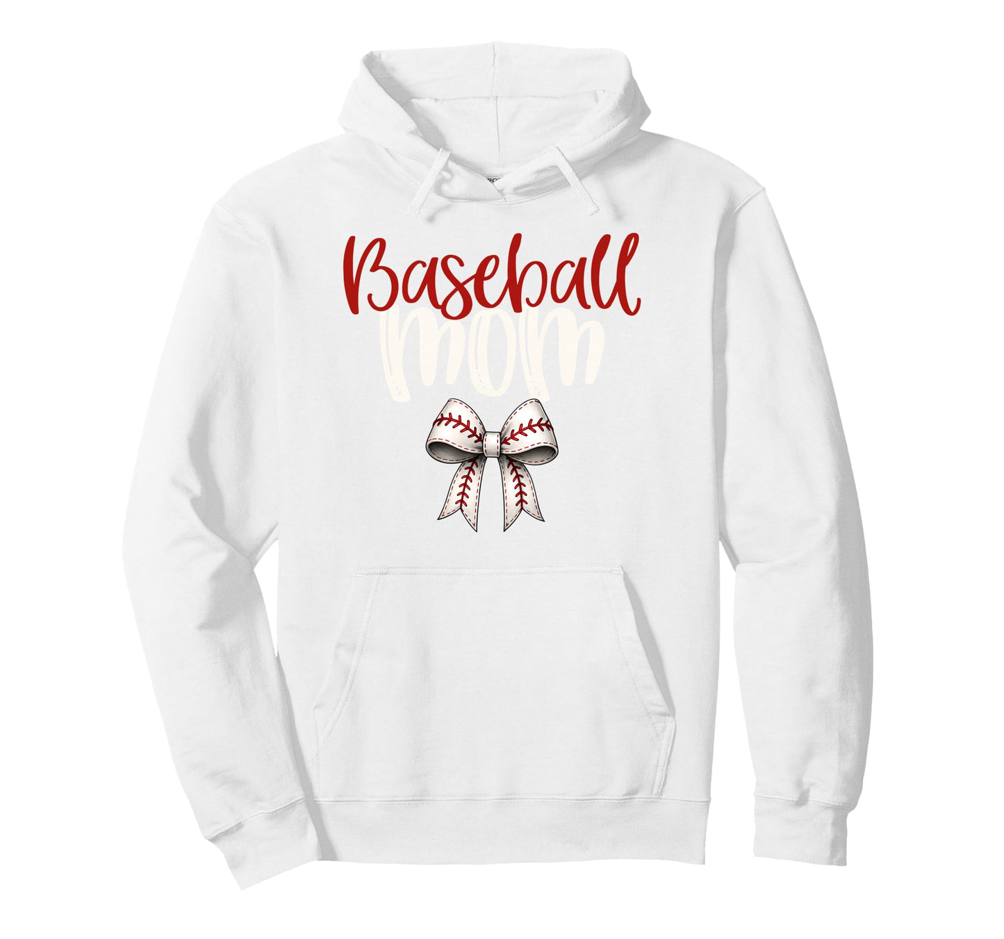 Baseball Mom Coquette Bow Game Day Hoodie - Custom Art Print Unisex - T-Shirt, Sweatshirt, Hoodie