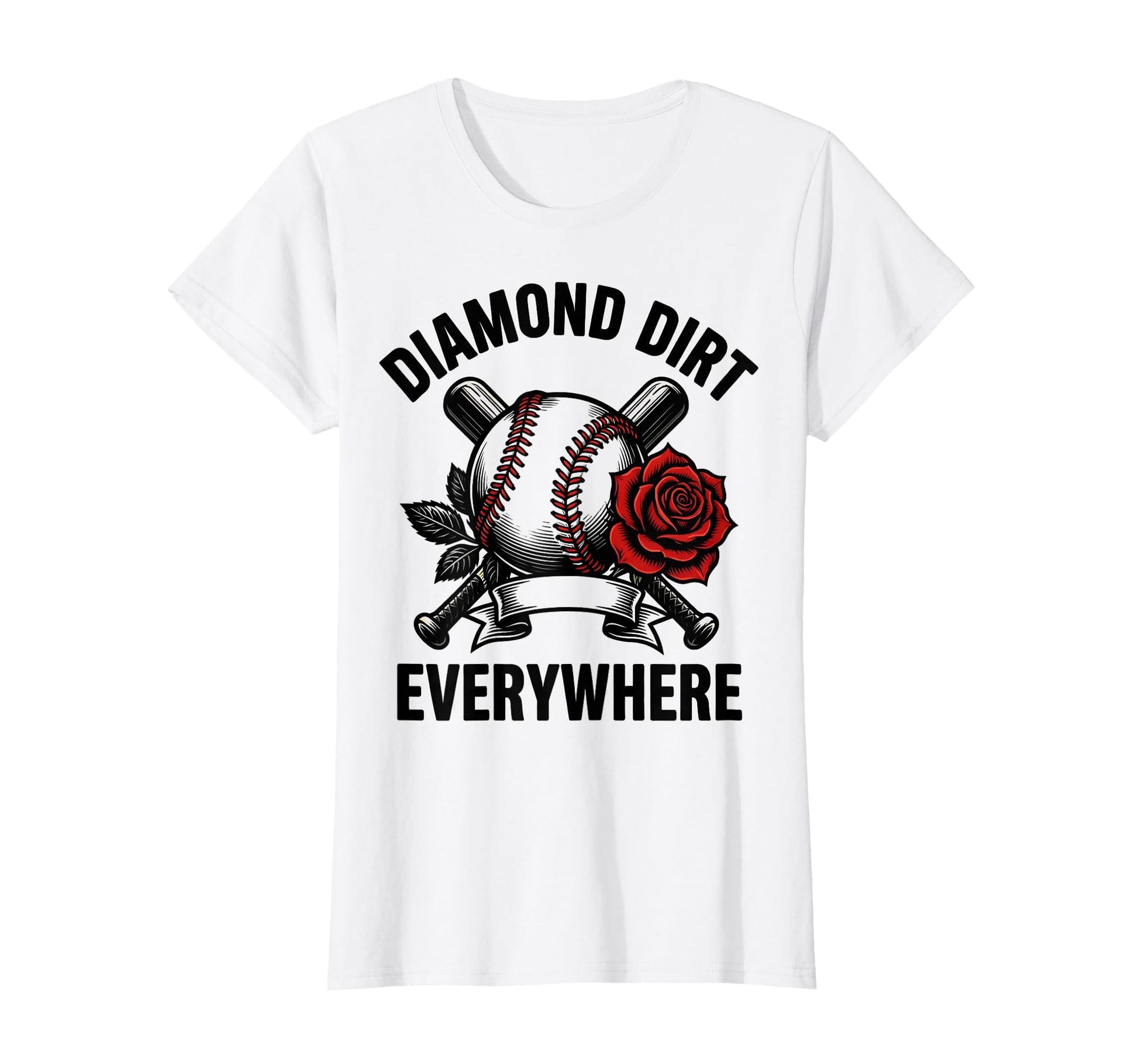 Diamond Dirt Everywhere Baseball Mama T-Shirt - Minimalist Print for Adults - T-Shirt, Sweatshirt, Hoodie