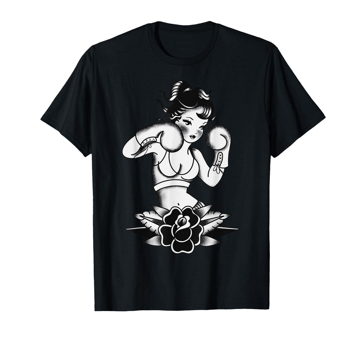 Traditional Boxer Pin Up Pretty T-Shirt - Minimalist Print Men Women - T-Shirt, Sweatshirt, Hoodie
