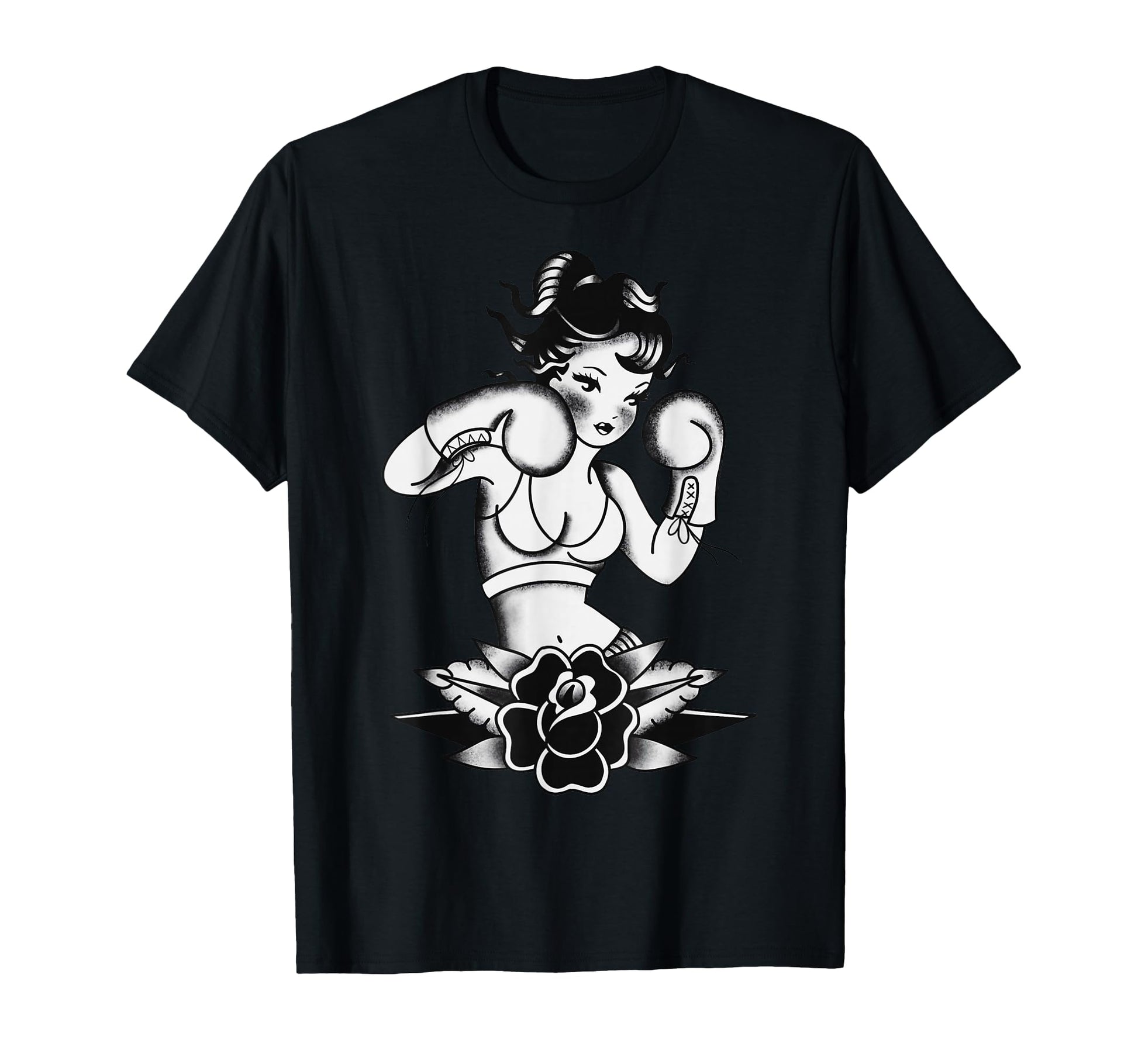 Traditional Boxer Pin Up Pretty T-Shirt - Minimalist Print Men Women - T-Shirt, Sweatshirt, Hoodie