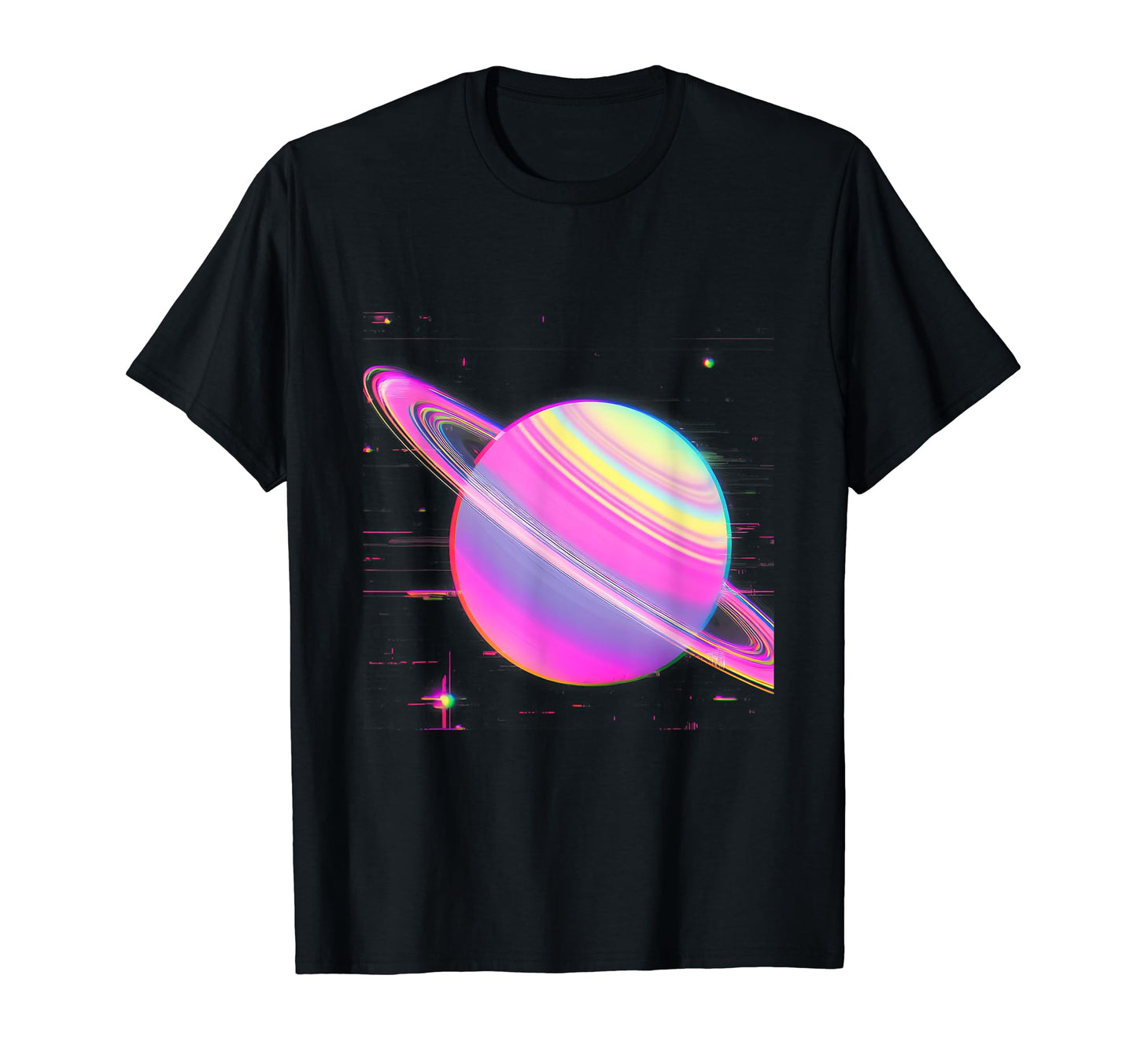 Vaporwave Synthwave Glitch Saturn 80S T-Shirt - Unique Graphic for Adults - T-Shirt, Sweatshirt, Hoodie