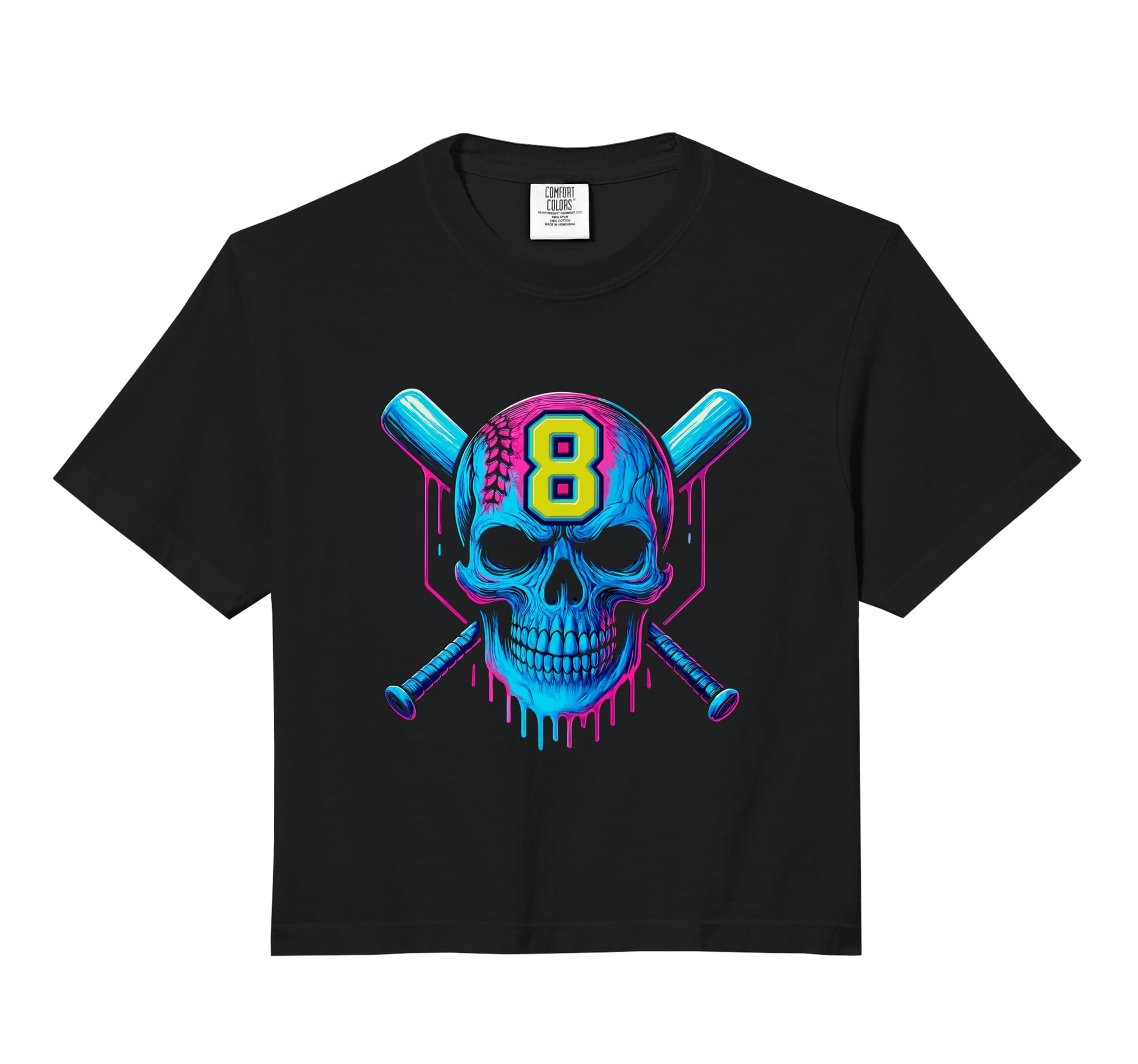 Baseball Skull Drip 8Th Birthday 8 Hoodie - Minimalist Print for Adults - T-Shirt, Sweatshirt, Hoodie