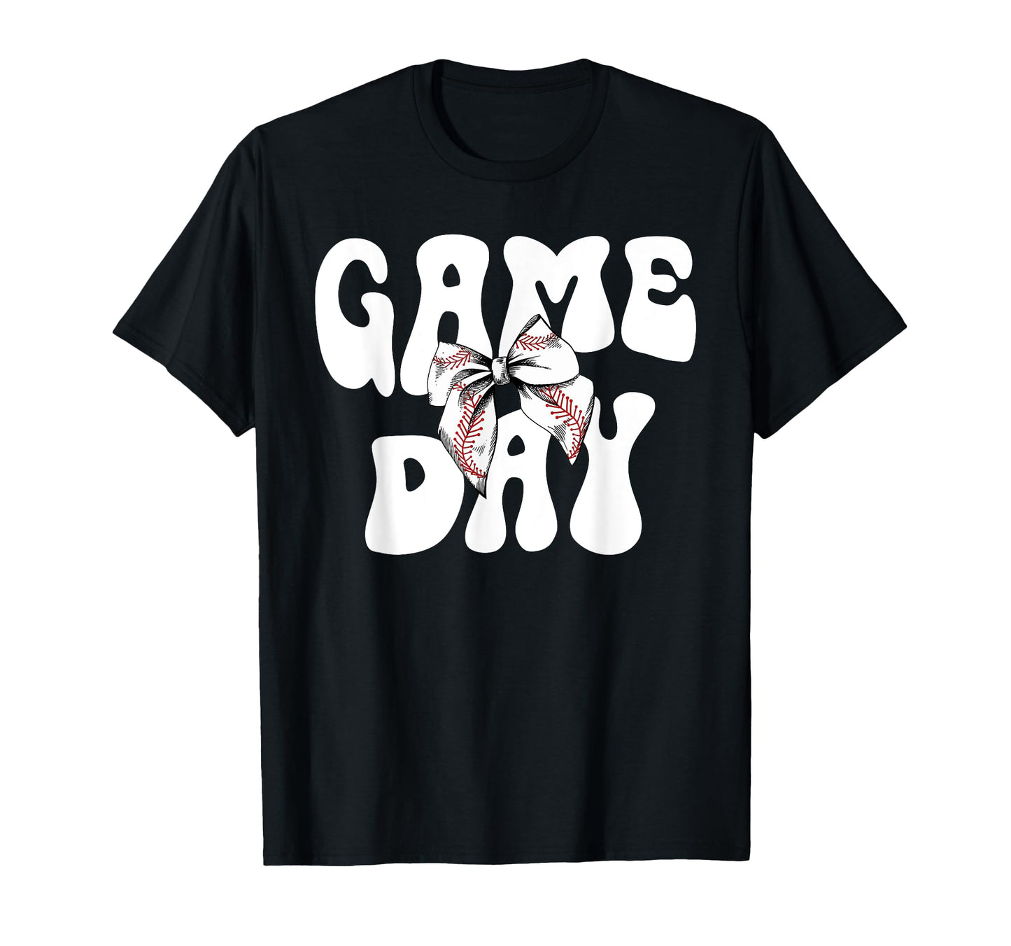 Groovy Baseball Game Day Bow Game Day T-Shirt - Fun Novelty Design Unisex - T-Shirt, Sweatshirt, Hoodie