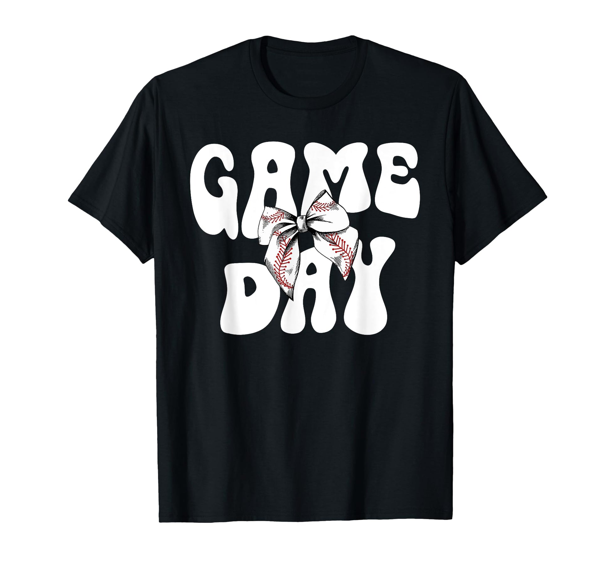 Groovy Baseball Game Day Bow Game Day T-Shirt - Fun Novelty Design Unisex - T-Shirt, Sweatshirt, Hoodie