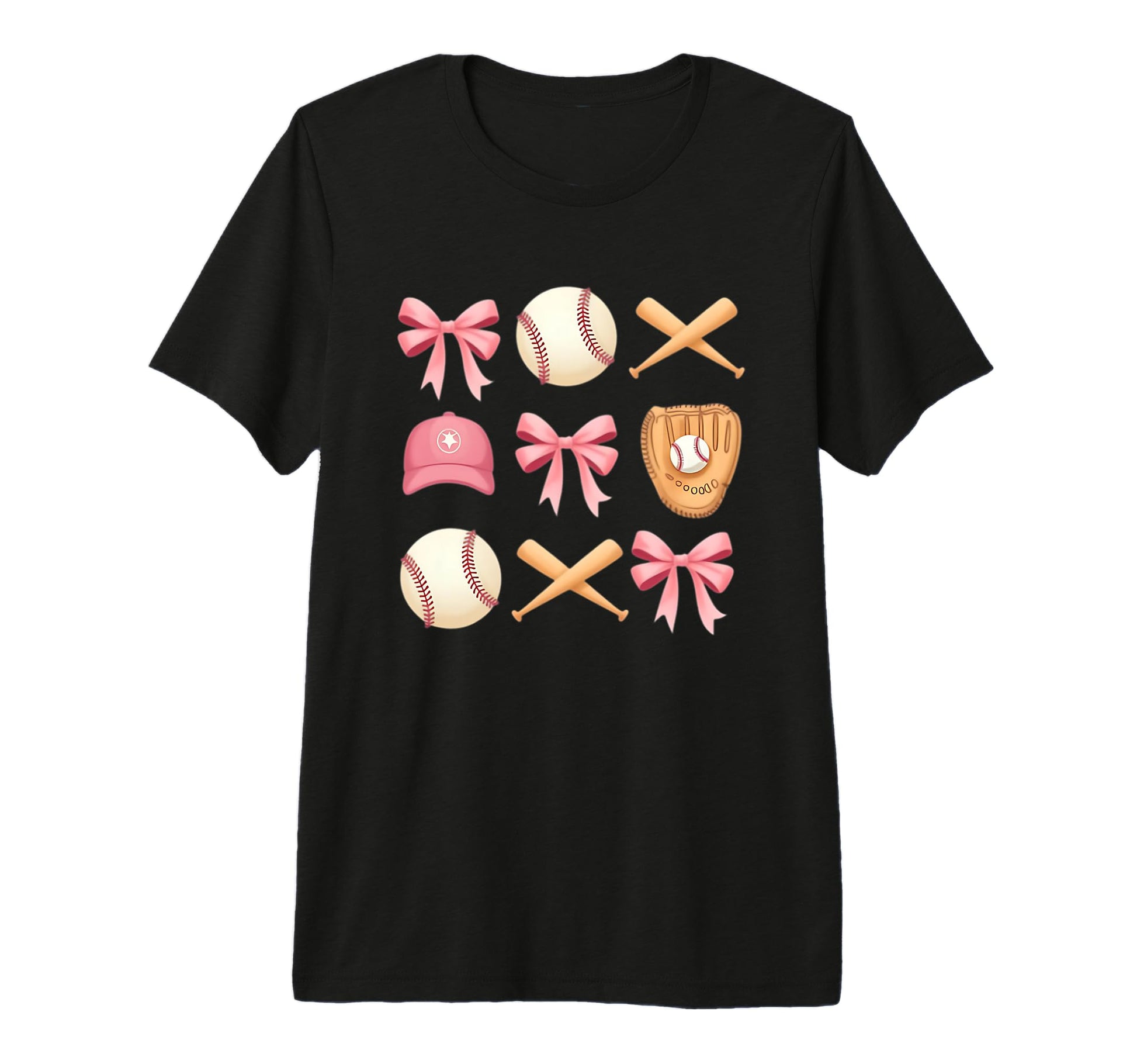 Baseball Coquette Bow Mom Sister Tri T-Shirt - Unique Graphic for Adults - T-Shirt, Sweatshirt, Hoodie