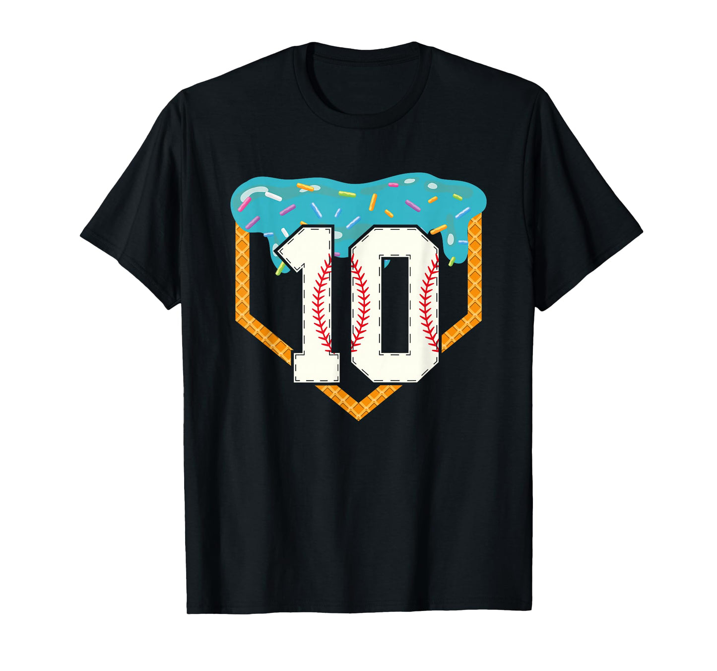 Baseball Drip 10Th Birthday 10 Year T-Shirt - Custom Art Print Men Women - T-Shirt, Sweatshirt, Hoodie